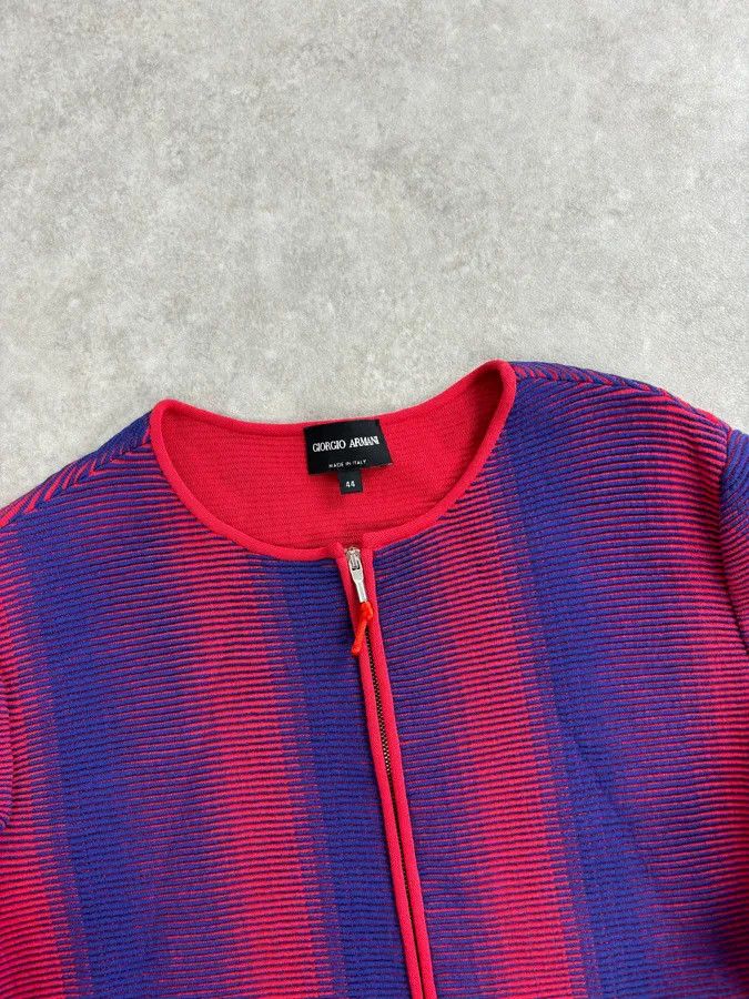 Giorgio Armani Giorgio Armani Red & Blue Gradient Zip-up Jacket Size S / US 4 / IT 40 - 4 Thumbnail