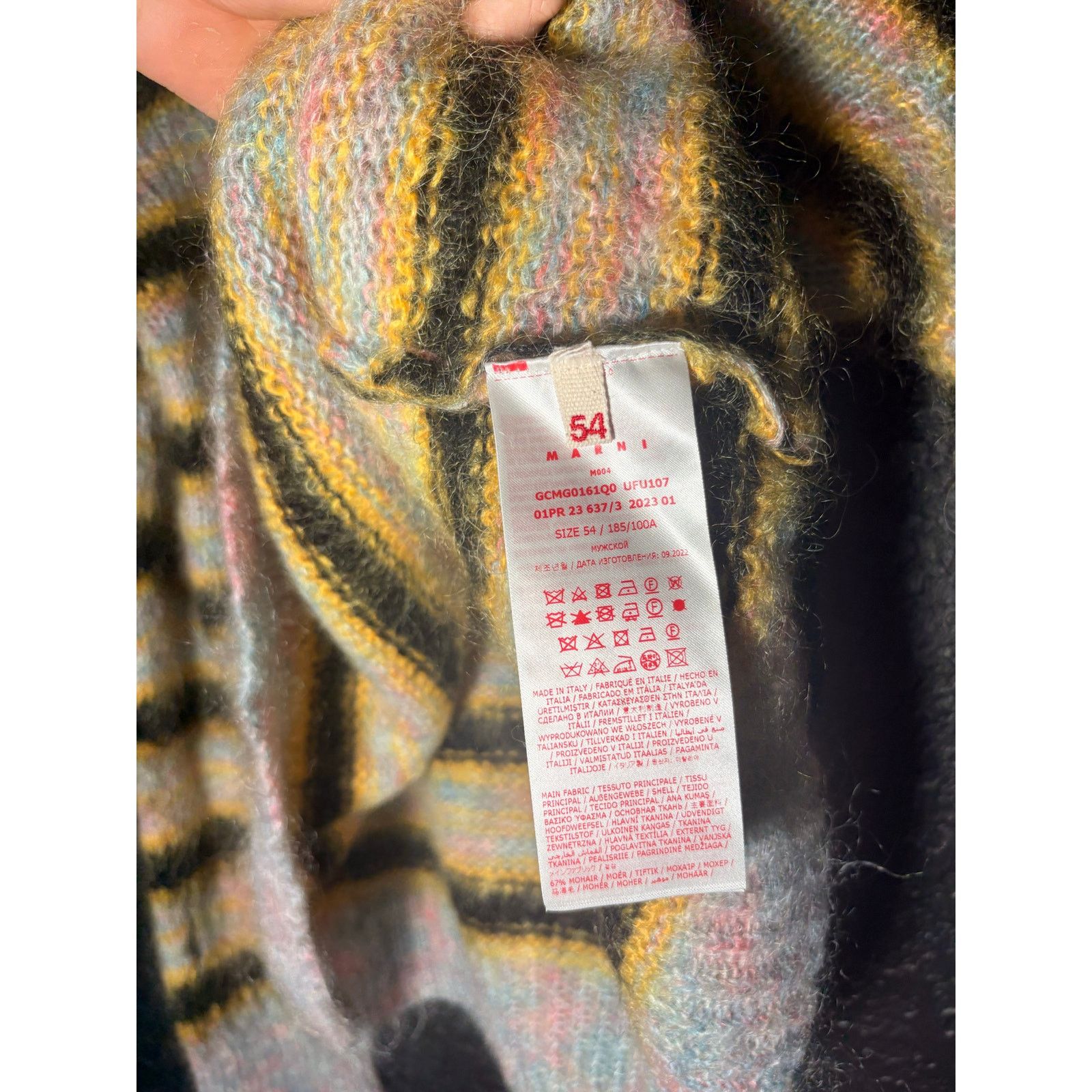 Marni Marni Mohair Multicolor Striped Sweater Size US L / EU 52-54 / 3 - 6 Thumbnail