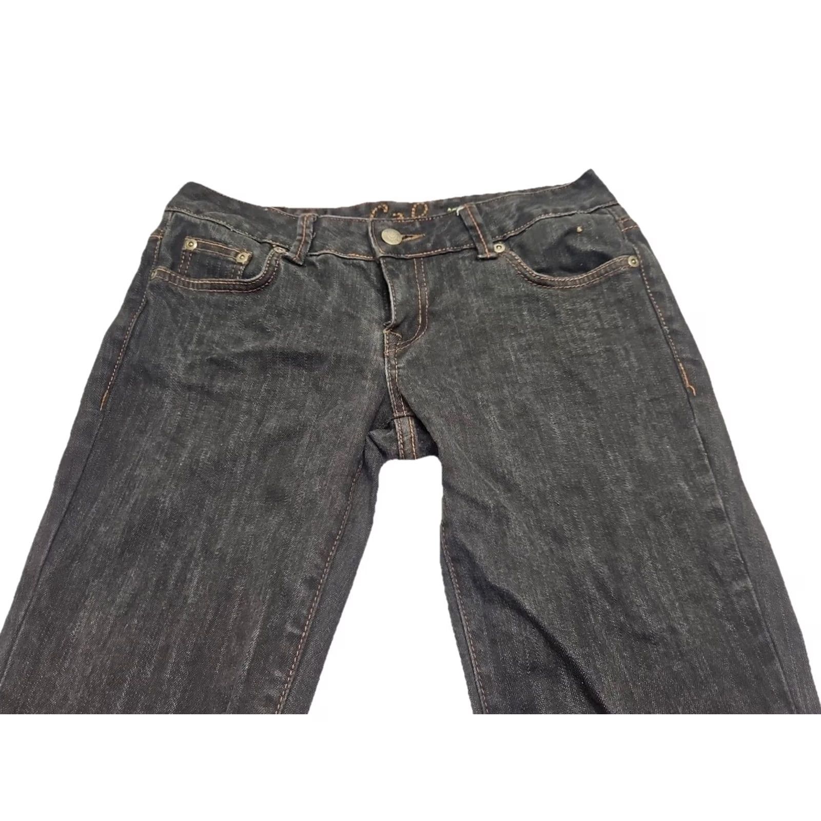 Vintage VINTAGE Chip & Pepper Steamer Lane Skinny Jeans Womens Size 5 Black Stretch Low Rise Denim Cotton Blend Zip Jeans Womens Black Skinny Y2K Vintage Size 27" / US 4 / IT 40 - 4 Thumbnail