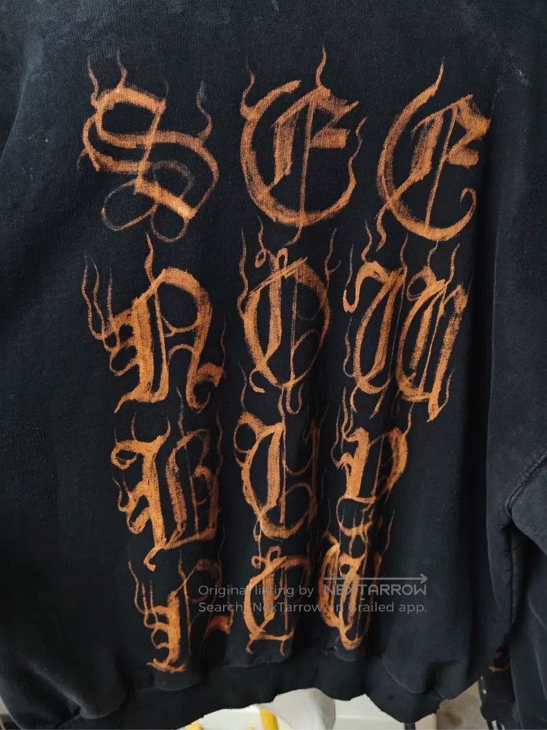 Balenciaga Balenciaga Mud dyed Sanskrit destroys old dirty dyed hoode Size US S / EU 44-46 / 1 - 4 Thumbnail