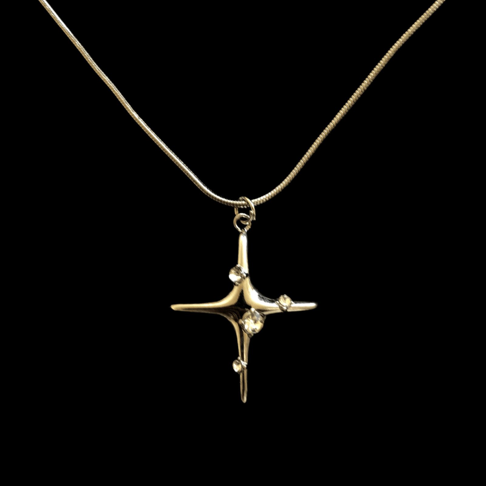 Jewelry Star Crystal Chain Necklace Punk Y2K in Silver, Men's