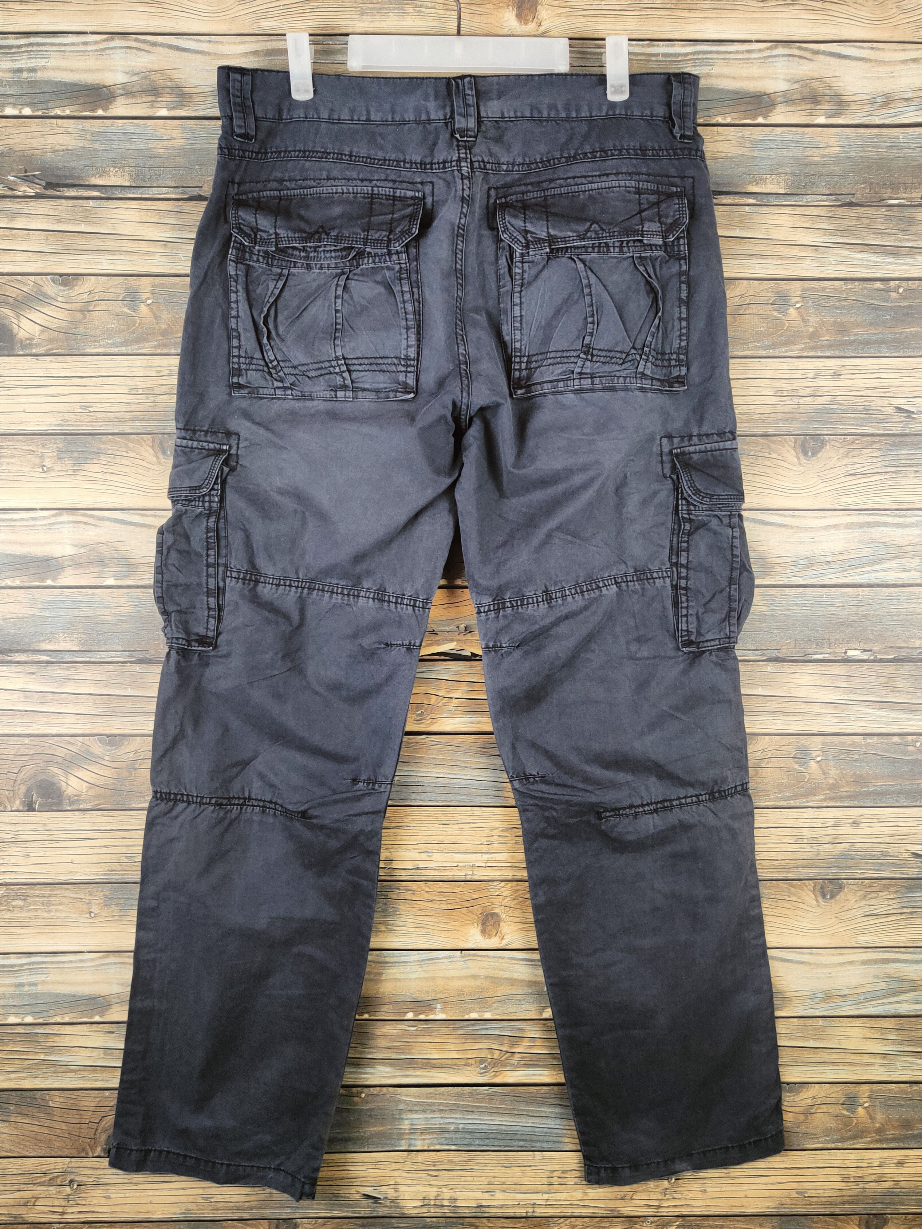 Japanese Brand DL Jeansweat Black Faded Multipocket Cargo Pants #46-135 Size US 32 / EU 48 - 7 Thumbnail