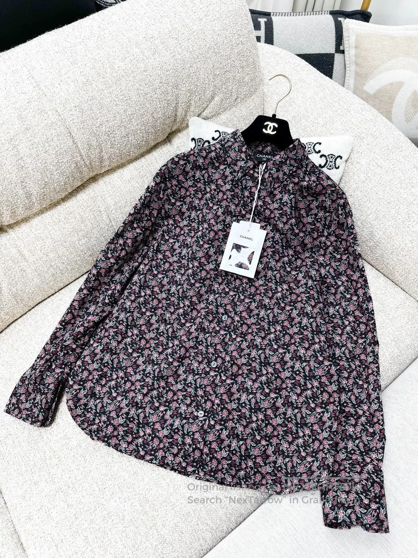Chanel Chanel 24B Floral CC Collar Shirt. Size US M / EU 48-50 / 2 - 2 Thumbnail