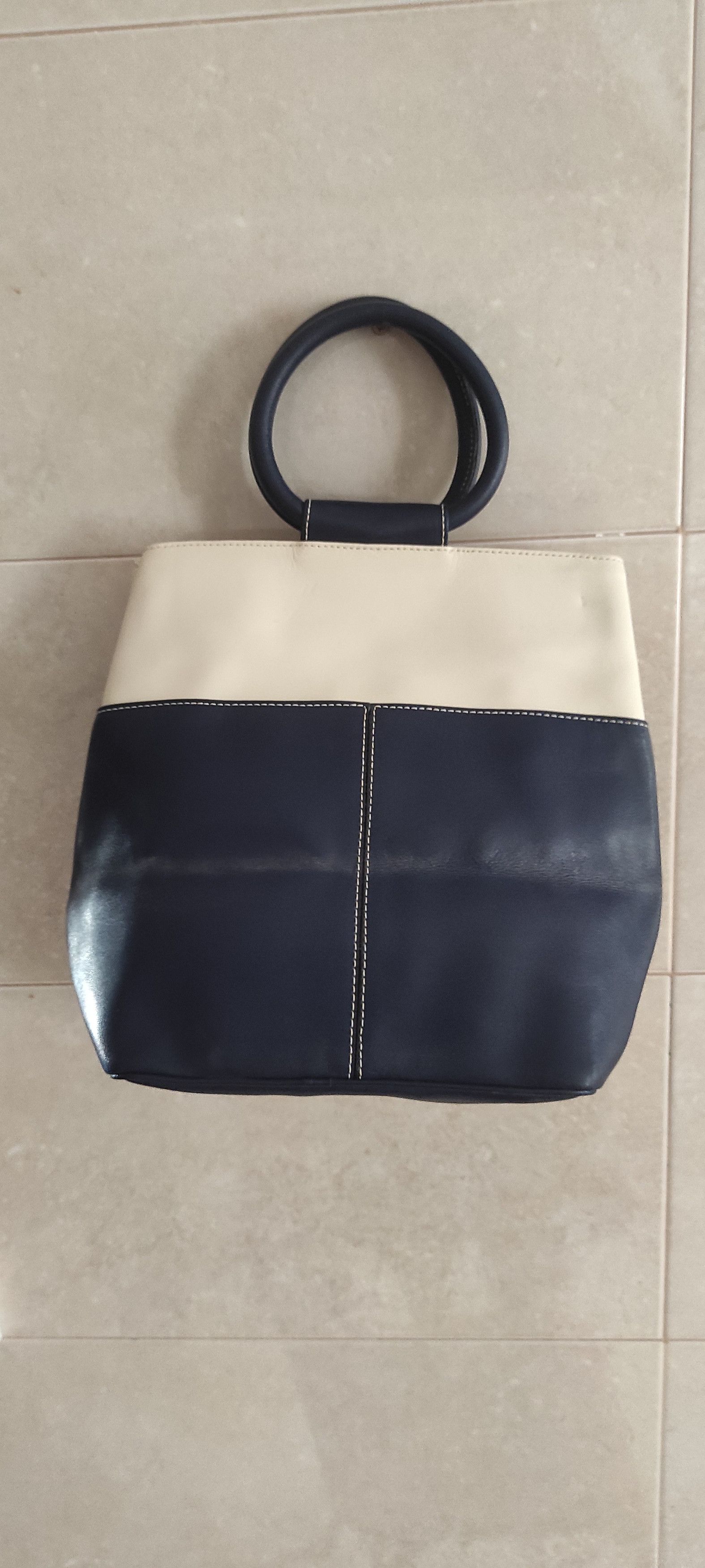 Other Silvano Biagini Italy leather Cream Blue Tote Bag Handbag Size ONE SIZE - 12 Thumbnail