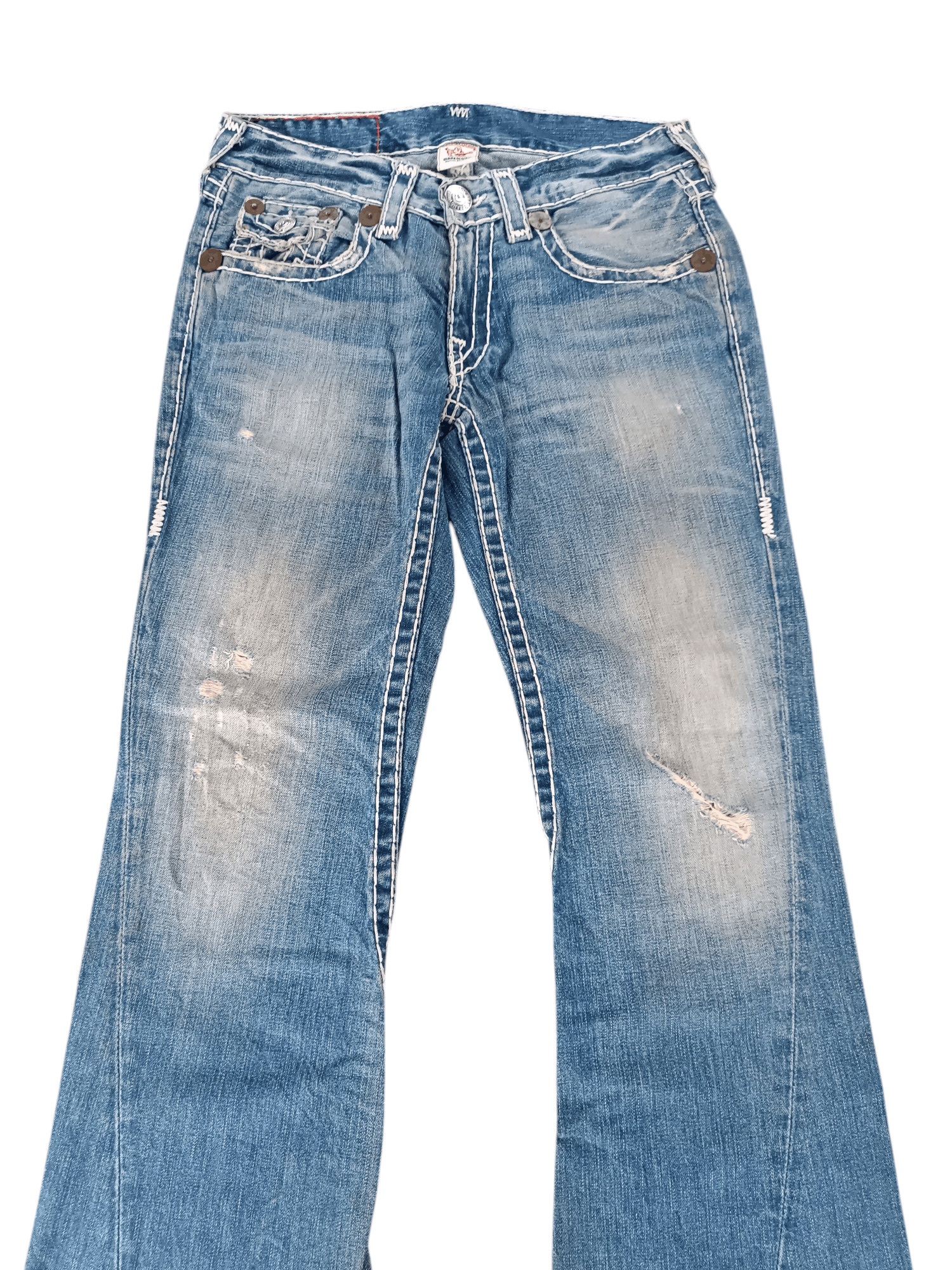 True Religion × Vintage True Religion ひ Joey Super T Distressed Baggy Flare Y2K Size US 32 / EU 48 - 6 Thumbnail