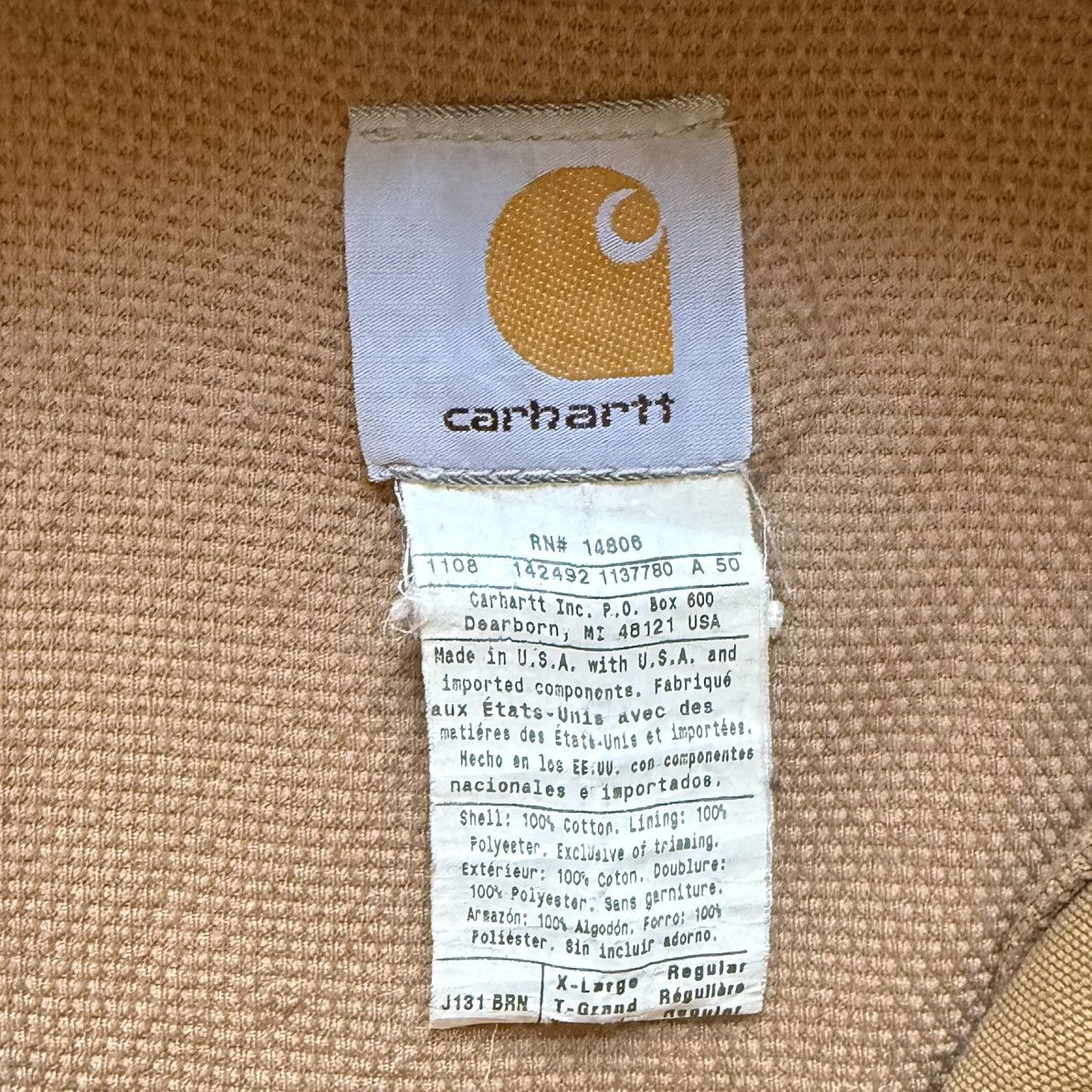 Carhartt Final Drop - 2008 Carhartt Hooded Jacket J131 - Camel Size US XL / EU 56 / 4 - 4 Thumbnail