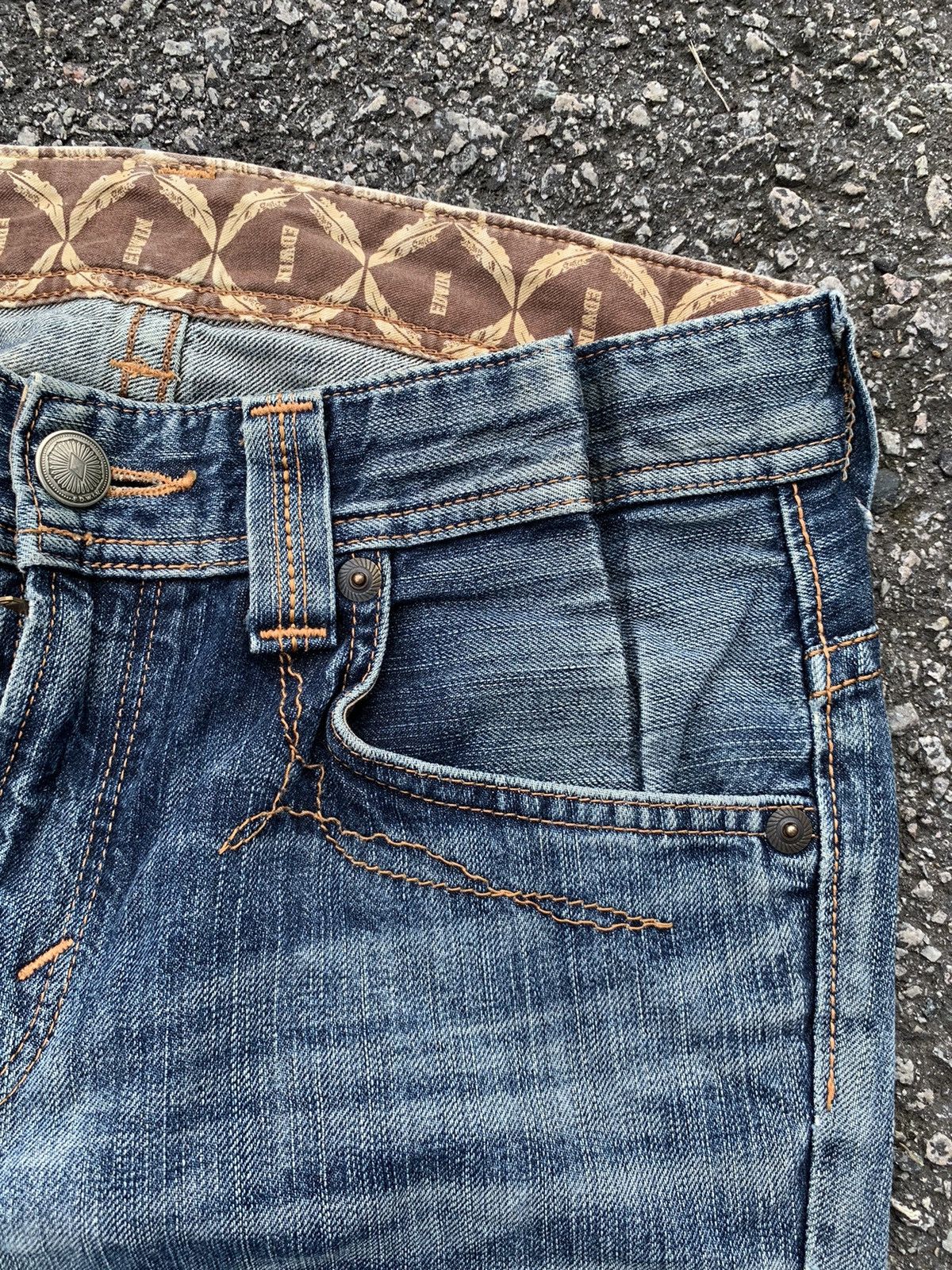 Kapital FLARE EDWIN XV MUDMAX FADED & RUSTY DISTRESSED DENIM Size US 32 / EU 48 - 15 Thumbnail