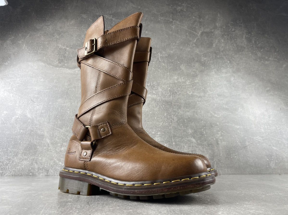 Dr. Martens Dr Martens Brown Leather Tall Buckle Strap Biker Boots Brown Size US 8 / IT 38 - 2 Thumbnail