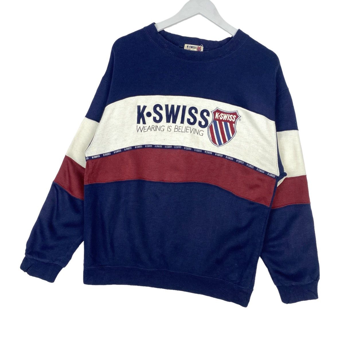 Designer × Vintage Kswiss Embroidery Big Logo Sweatshirt Crewneck Pullover Size US M / EU 48-50 / 2 - 3 Thumbnail
