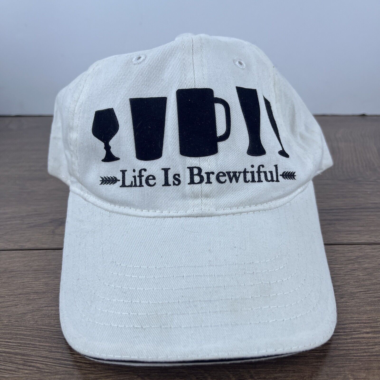 Other Life is Brewtiful Hat Brewtiful White Hat Adjustable Adult S Size ONE SIZE - 2 Thumbnail