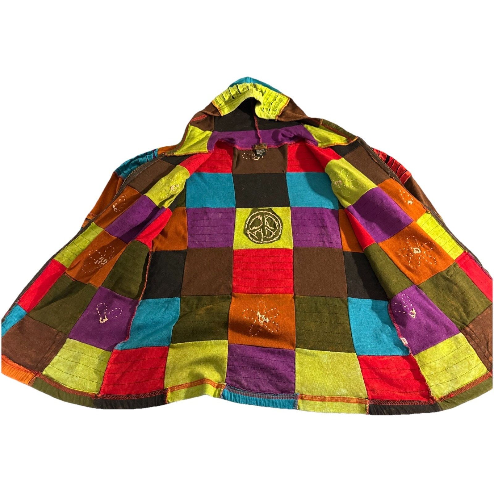 Other UK Rising International Flower Patchwork Hooded Zip Up 3D Knit Size XXL / US 16-18 / IT 52-54 - 9 Thumbnail