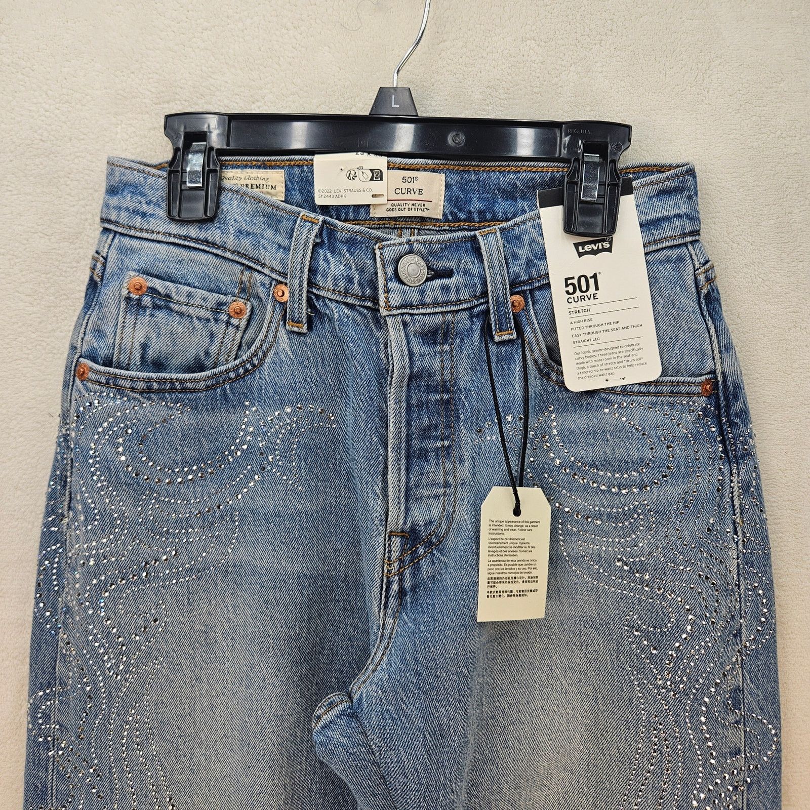 Levi's LEVI'S 501 X BEYONCE CURVE JEANS 26X30 WESTERN CRYSTAL NWT Size 26" / US 2 / IT 38 - 2 Thumbnail