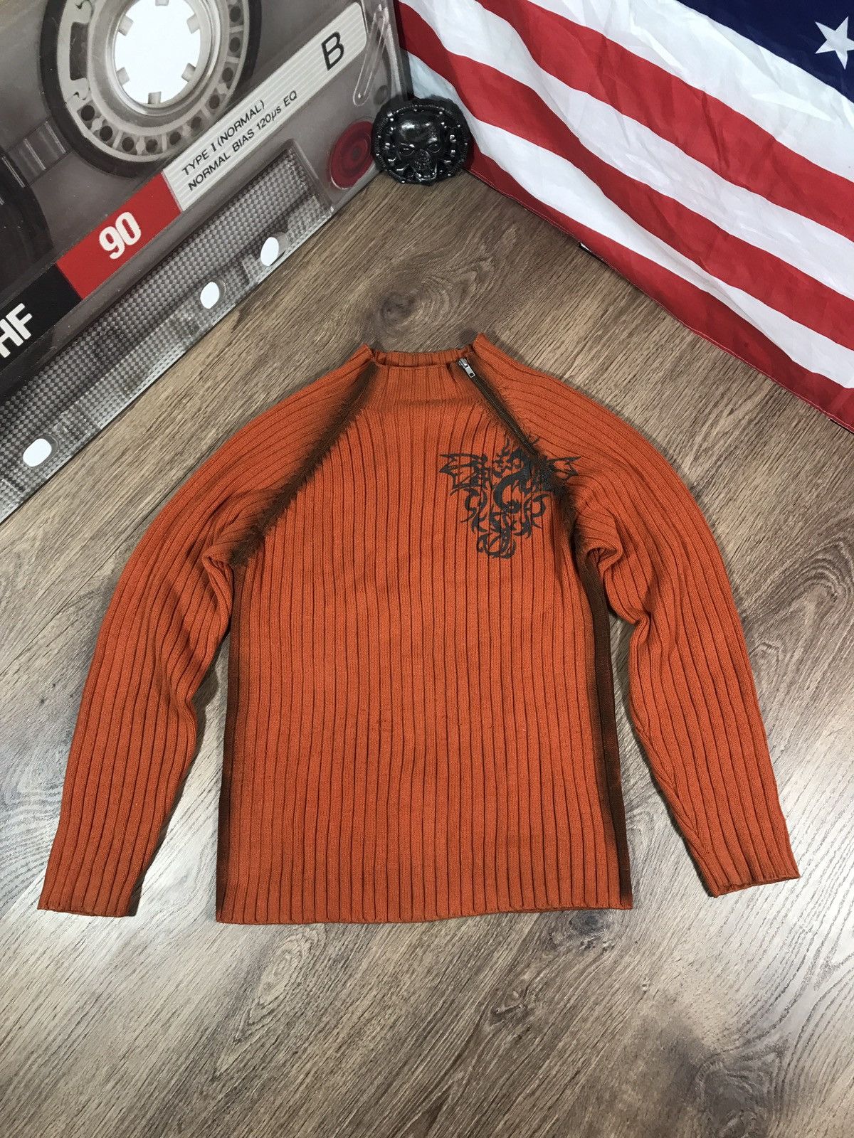 Japanese Brand Vintage Dragon Logo Knit Sweater Size US M / EU 48-50 / 2 - 1 Thumbnail