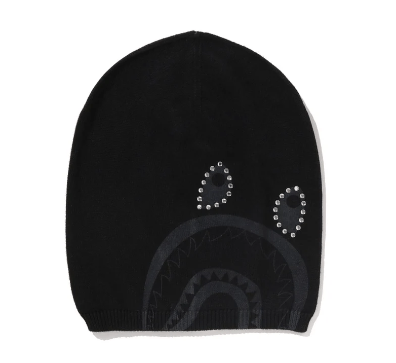 Bape Bape APE CRYSTAL SHARK KNIT CAP Beanie Size ONE SIZE - 1 Thumbnail