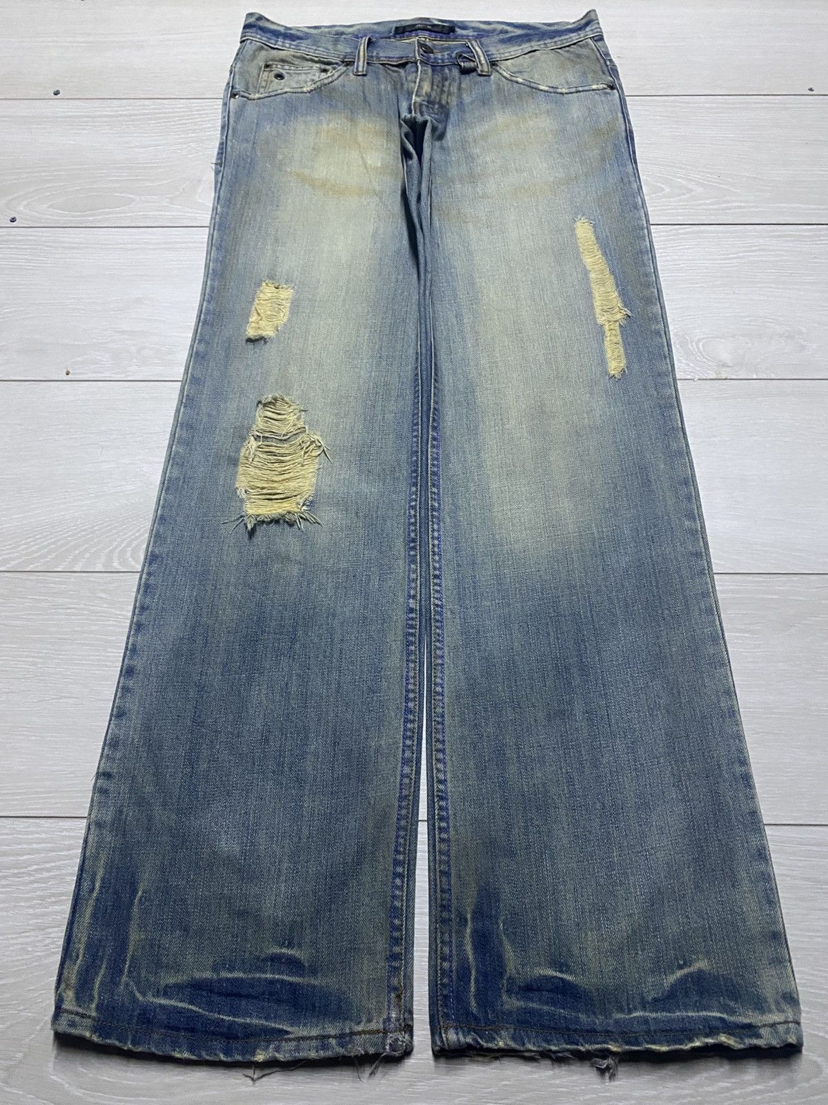 Number (N)ine Vintage Japanese Brand Midas Mud Wash Baggy Wide Leg Size US 32 / EU 48 - 1 Thumbnail