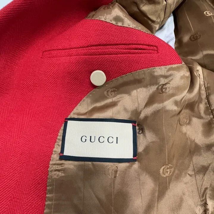 Gucci Gucci Gucci Red Double-Breasted Blazer for Men -2506 Size US M / EU 48-50 / 2 - 4 Thumbnail
