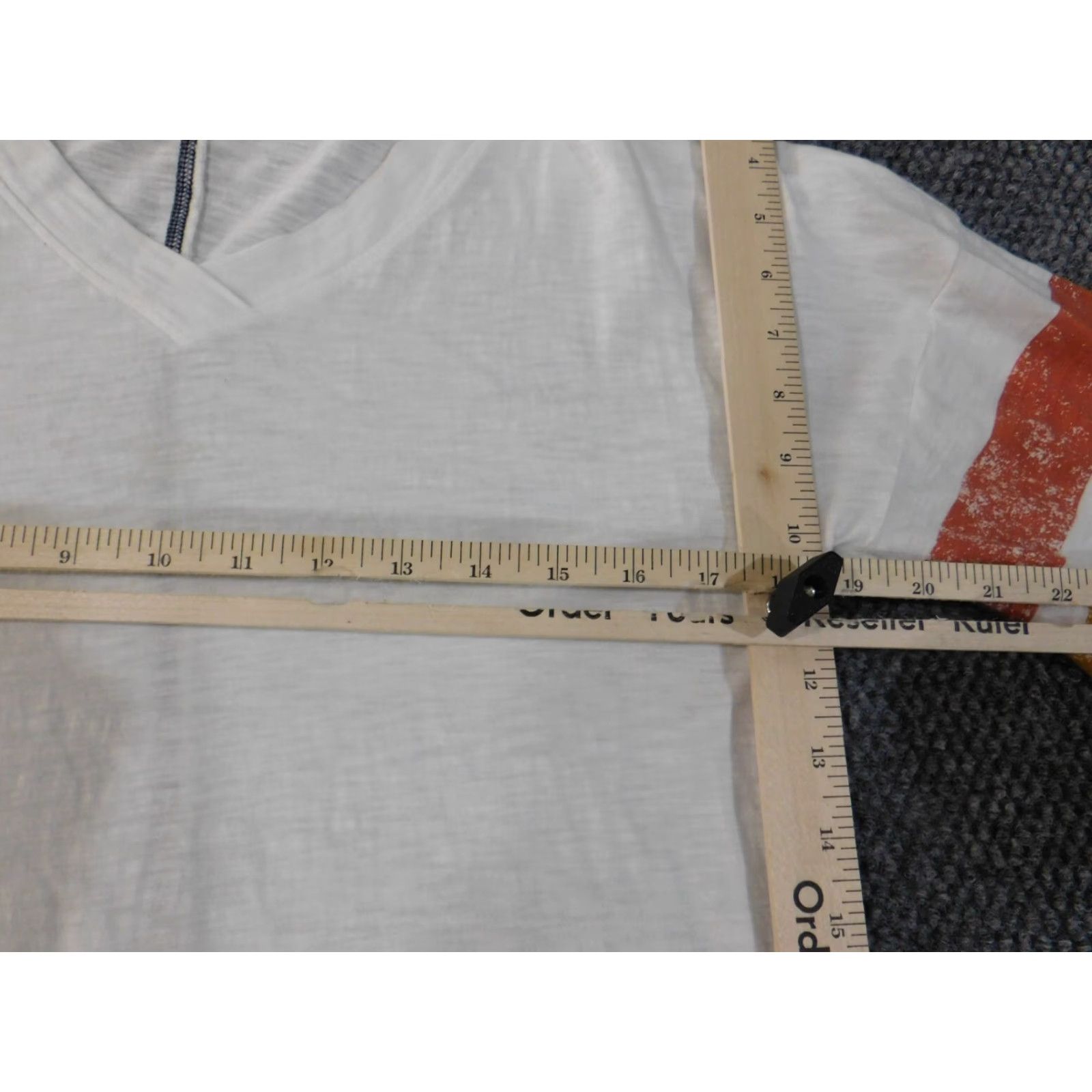 Vintage Democracy Blouse Shirt Womens S White Geometric V-Neck Button Pullover Casual Cotton Modal Rayon Breathable Basic American Vintage No Size S / US 4 / IT 40 - 5 Thumbnail