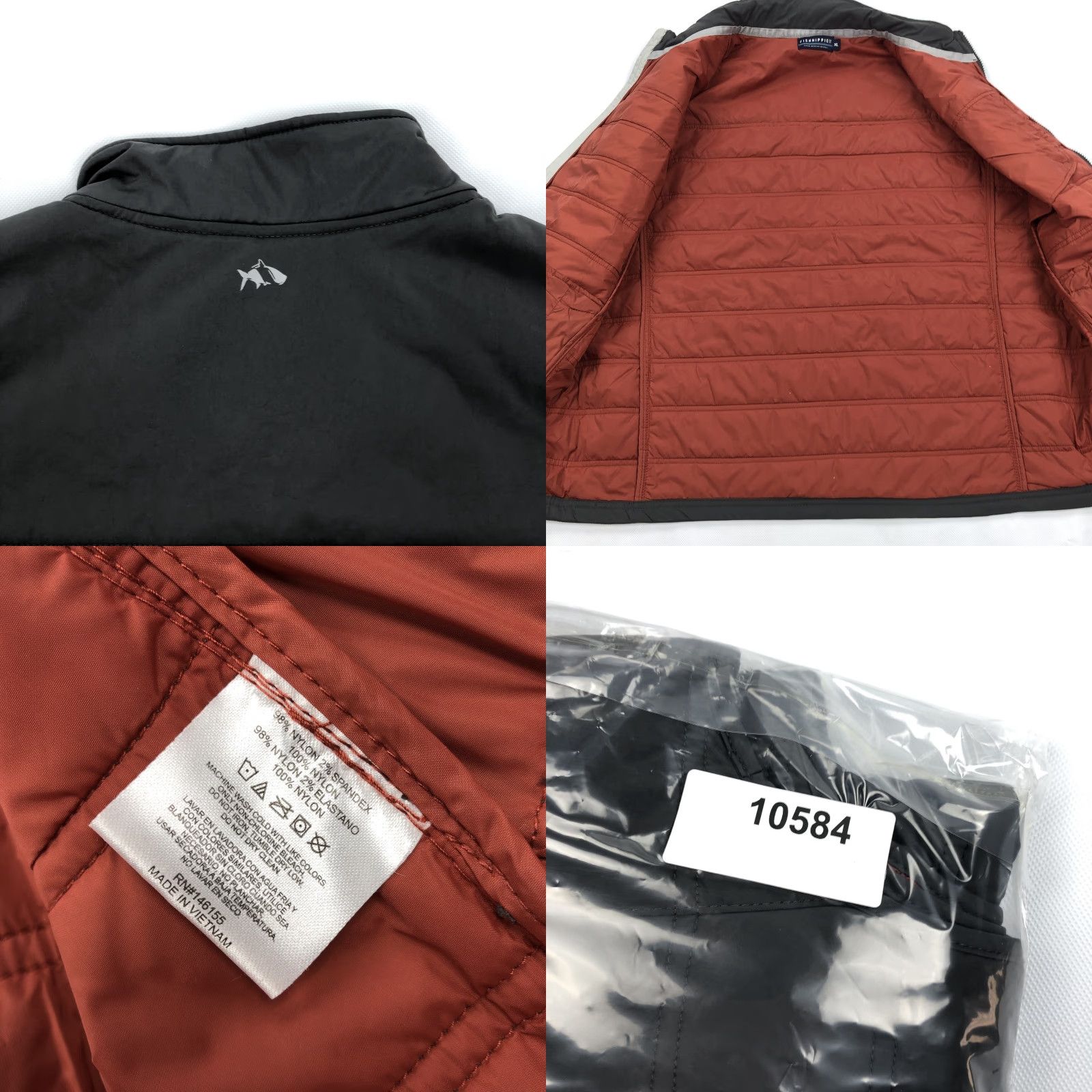 CO FISHHIPPIE CO Vest Puffer Full Zip Quilted Sleeveless XL Men Gray Orange Size US XL / EU 56 / 4 - 8 Thumbnail