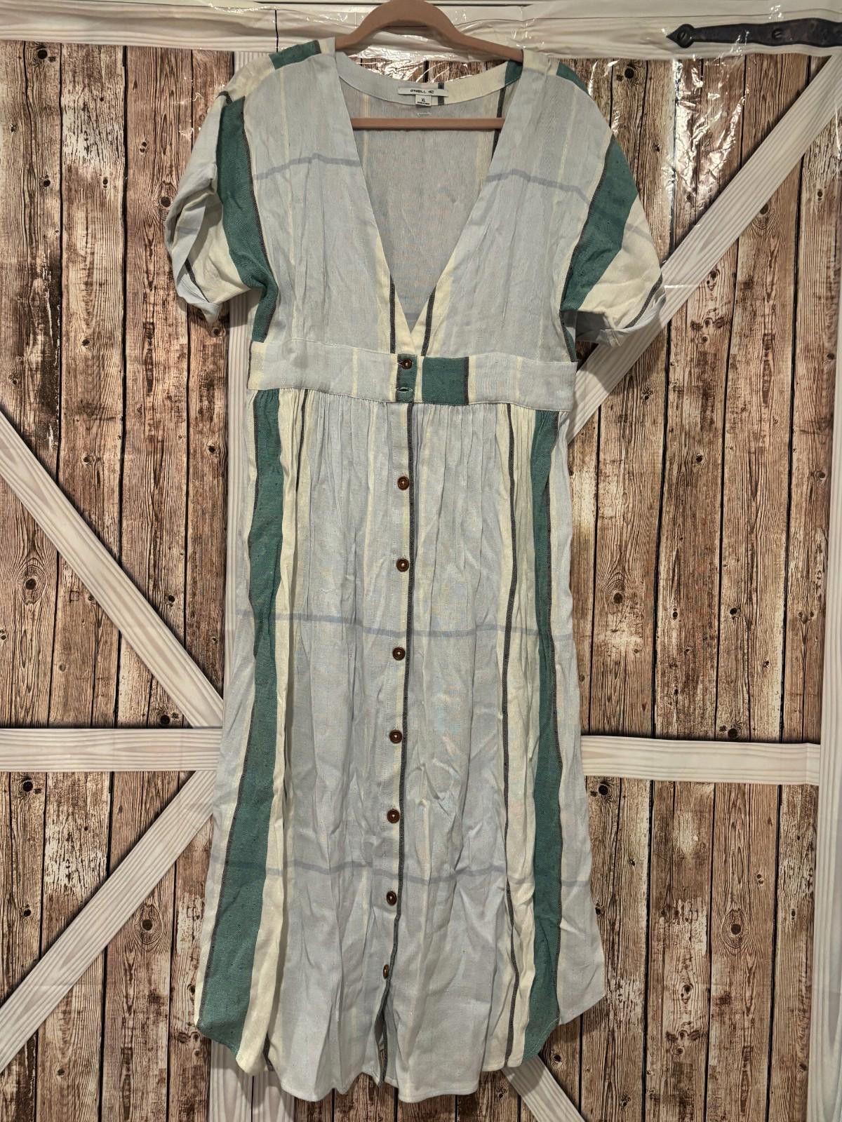 O'Neill Womens XL Oneil blue/green cotton dress preloved #311 Size XL / US 12-14 / IT 48-50 - 1 Thumbnail