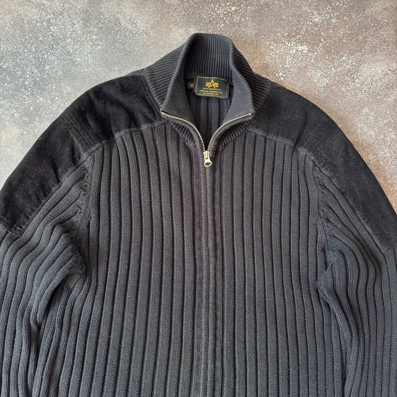 Alpha Industries Alpha Industries Vintage Ribbed Knit Zip Sweater Size US M / EU 48-50 / 2 - 2 Thumbnail