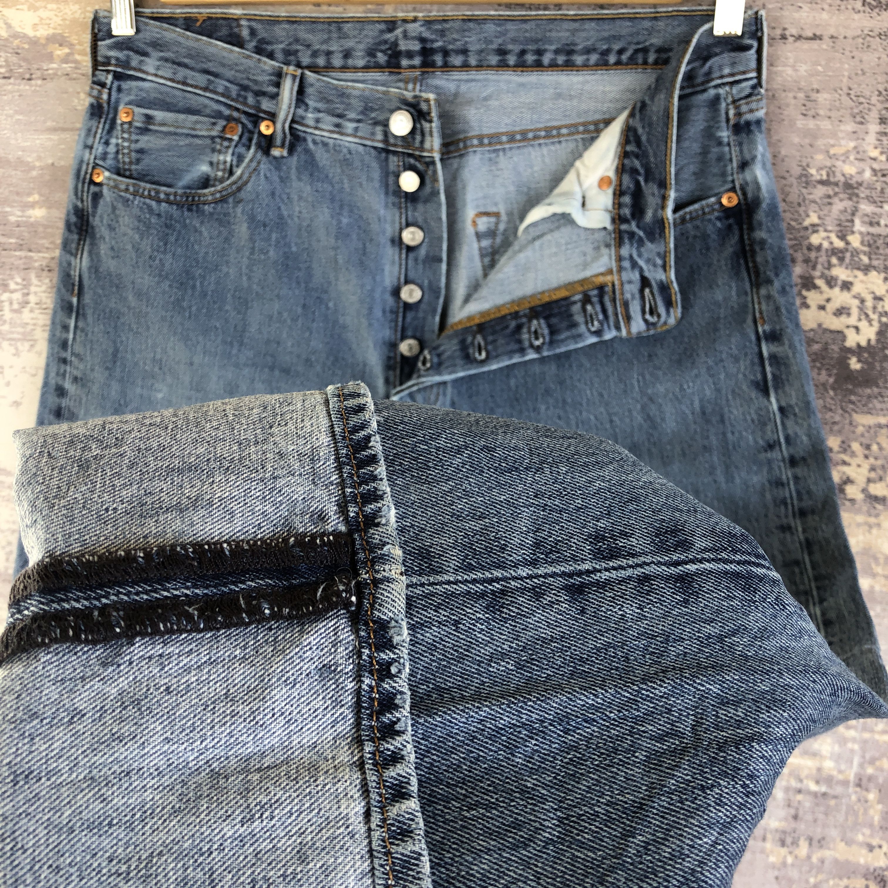 Levi's Vintage Levis 501 Jeans Blue Wash Levi's Distressed Denim Size US 34 / EU 50 - 8 Thumbnail