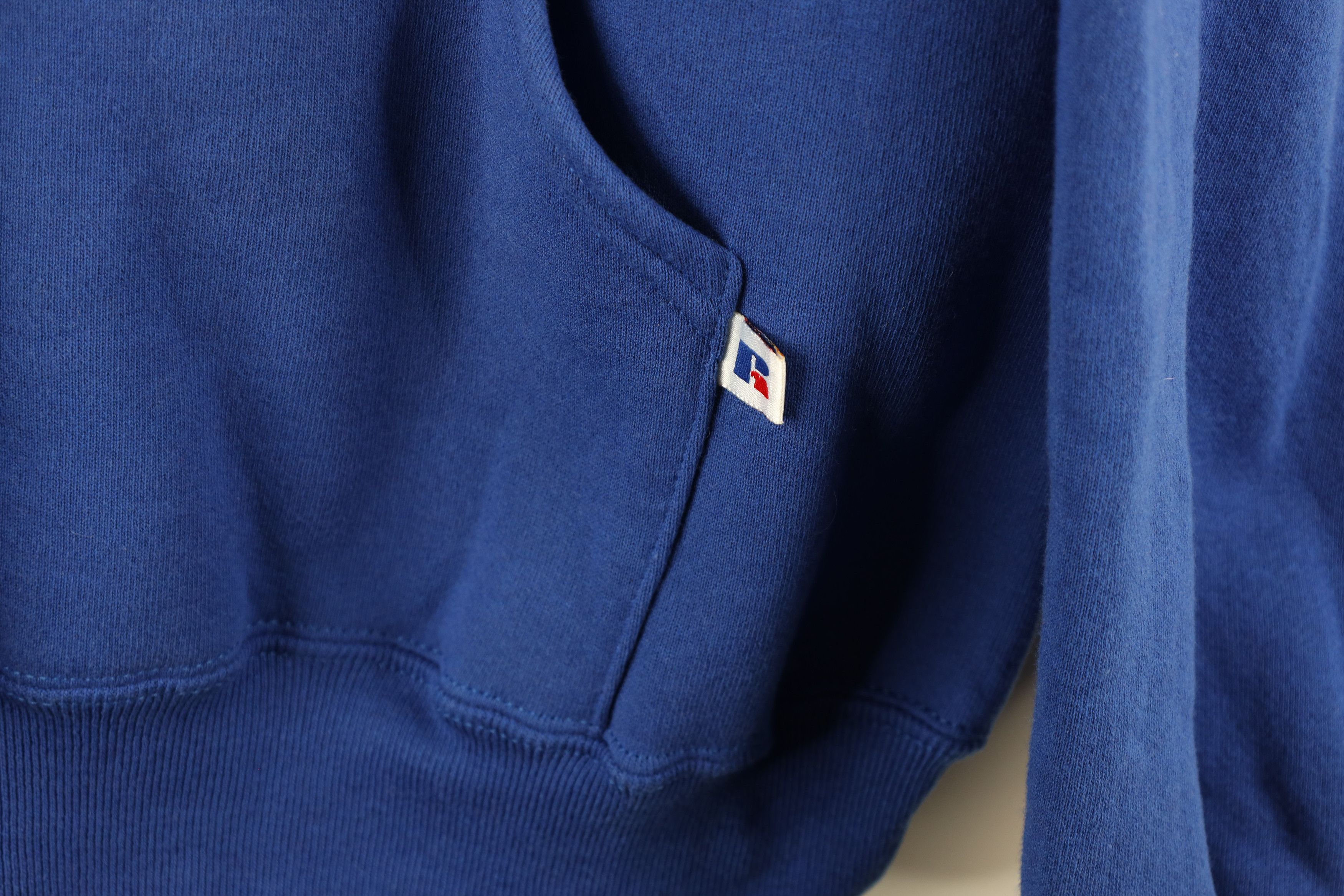Russell Athletic Vintage 90s Russell Athletic Blank Hoodie Sweatshirt Blue Size US M / EU 48-50 / 2 - 5 Thumbnail