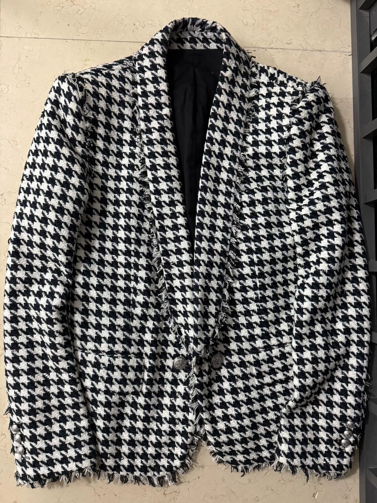 Balmain Balmain Runway Houndstooth Blazer Size US L / EU 52-54 / 3 - 1 Thumbnail