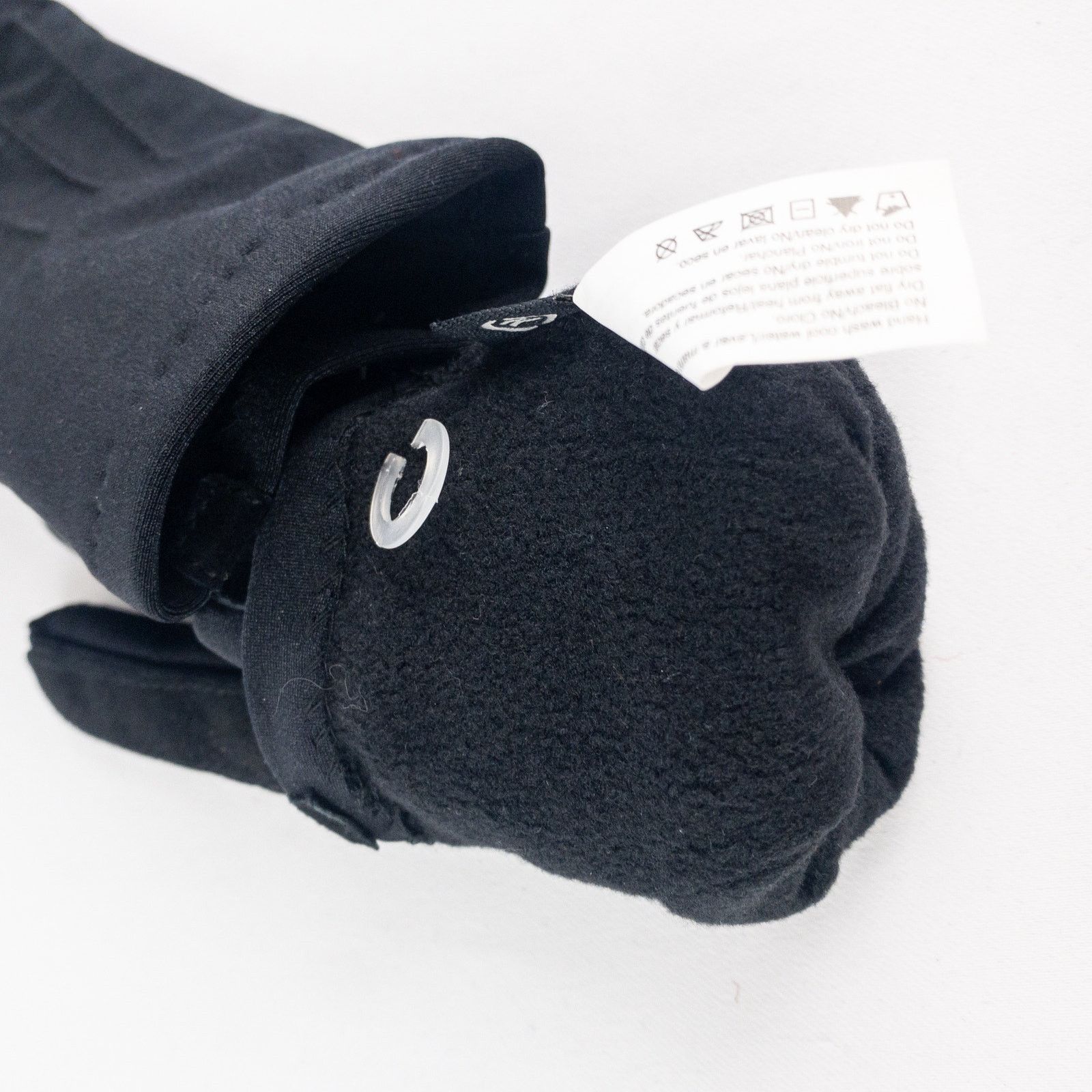 Other Totes Black Leather Patch Nylon Gloves Womens Small 6 Size ONE SIZE - 9 Thumbnail