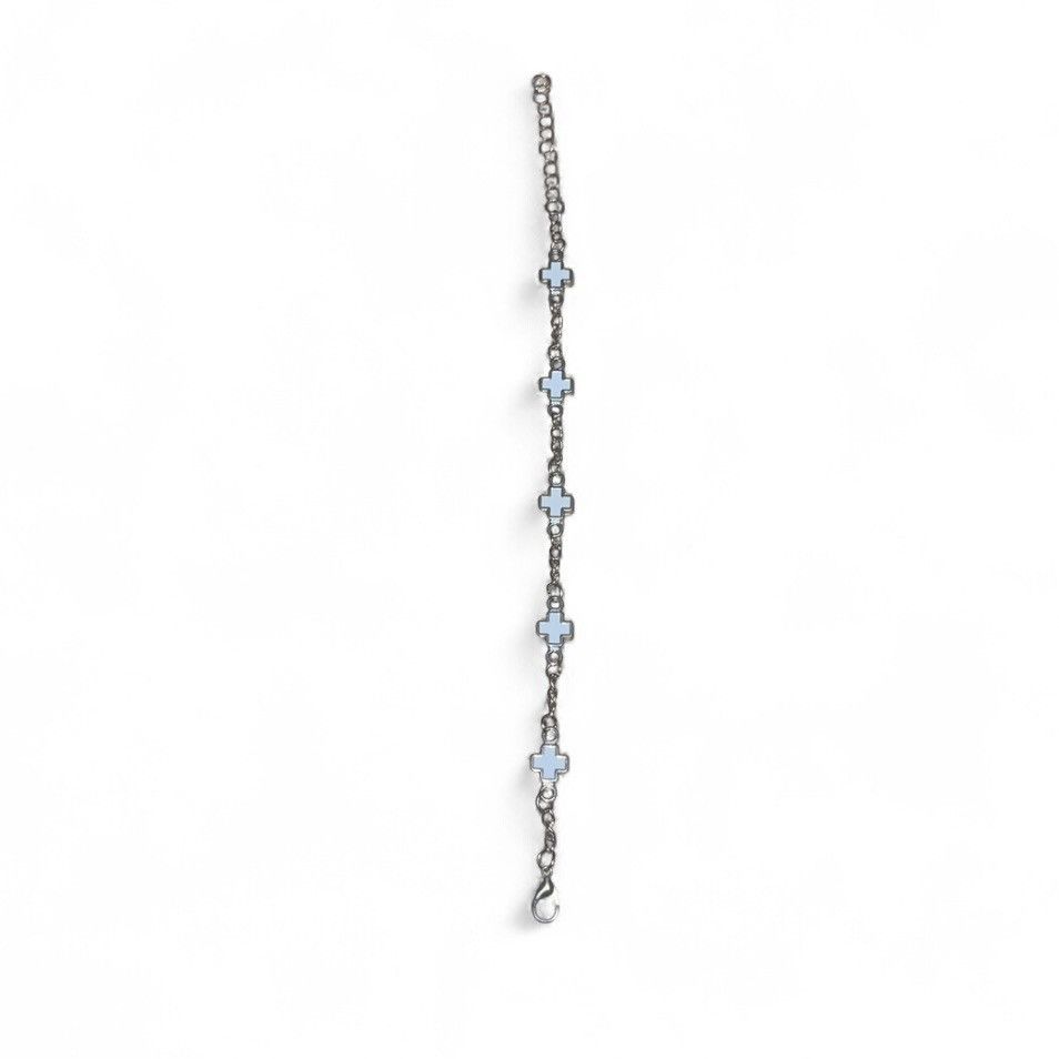 Other Van Cleef Style White Cross Sign Silver Bracelet Hip Hop Size ONE SIZE - 3 Thumbnail