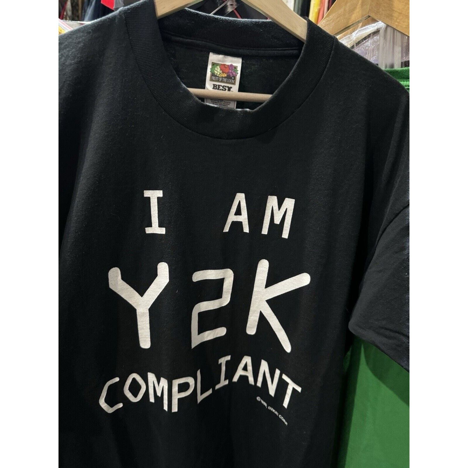 Vintage 1998 I Am Y2K Compliant Funny Quote T Shirt Size XL