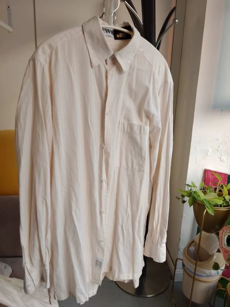 Loewe LOEWE Pink striped dress shirt skirt Size L / US 10 / IT 46 - 1 Thumbnail