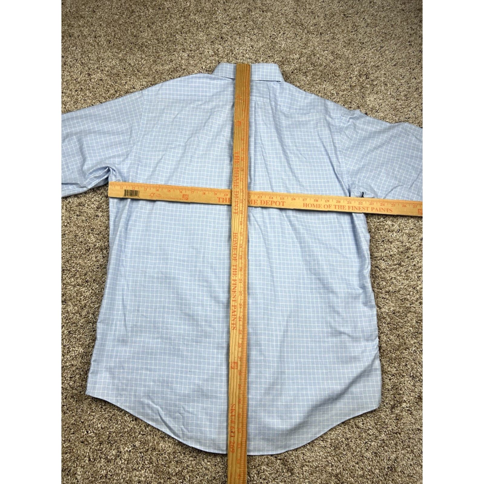 Brooks Brothers Brooks Brothers Dress Shirt 16.5-2/3 Men Blue Plaid Button Up Long Sleeve Cotton Size 46R - 7 Thumbnail