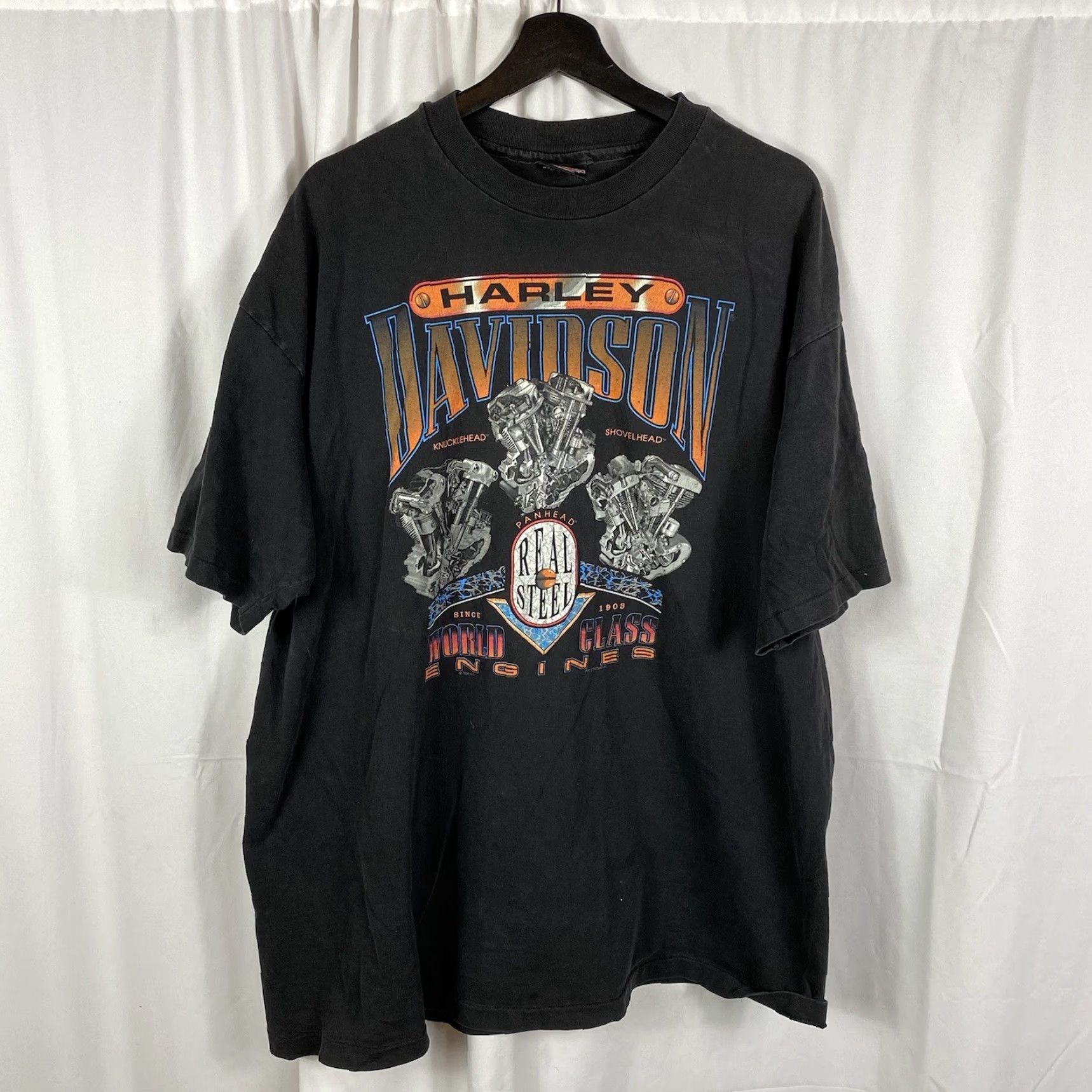 Harley Davidson VINTAGE 90s 1996 Real Steel Harley-Davidson Ventura California T-shirt XXL Size US XXL / EU 58 / 5 - 2 Thumbnail
