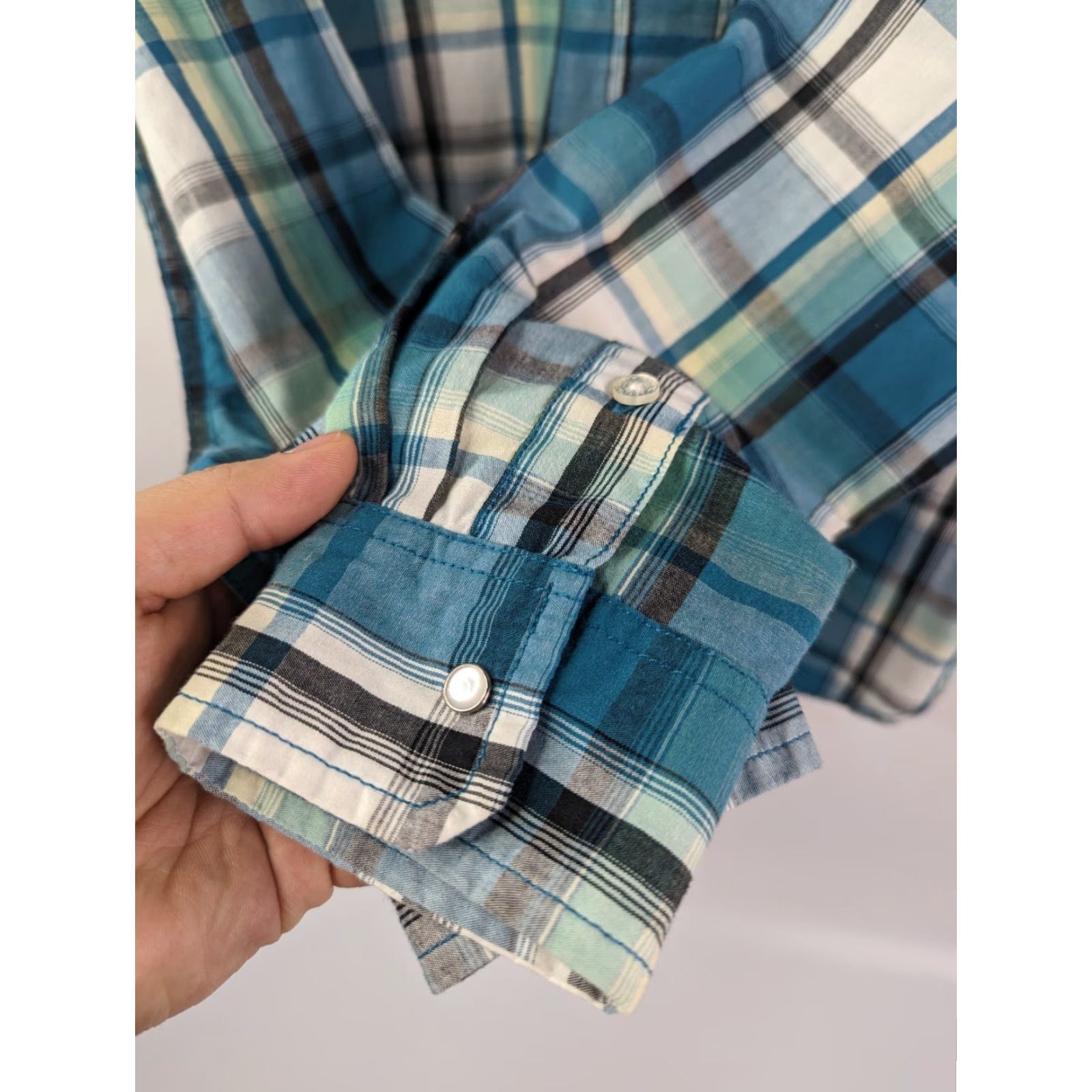 Levi's Levis Blue Plaid Long Sleeve Shirt Mens M Collared Button-Up Western Casual Size US M / EU 48-50 / 2 - 3 Thumbnail