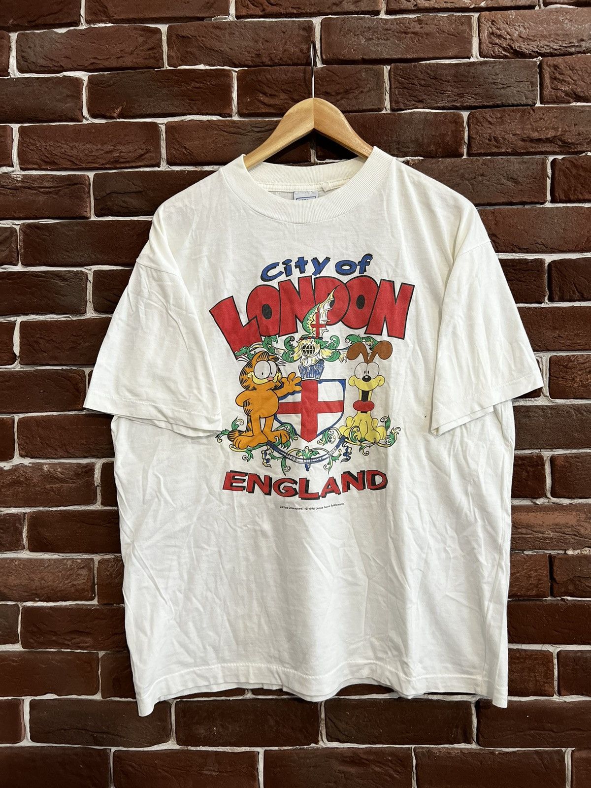 Anime Rare Vintage 90s Garfield England Cartoon Tee Movie XL Size US XL / EU 56 / 4 - 1 Thumbnail