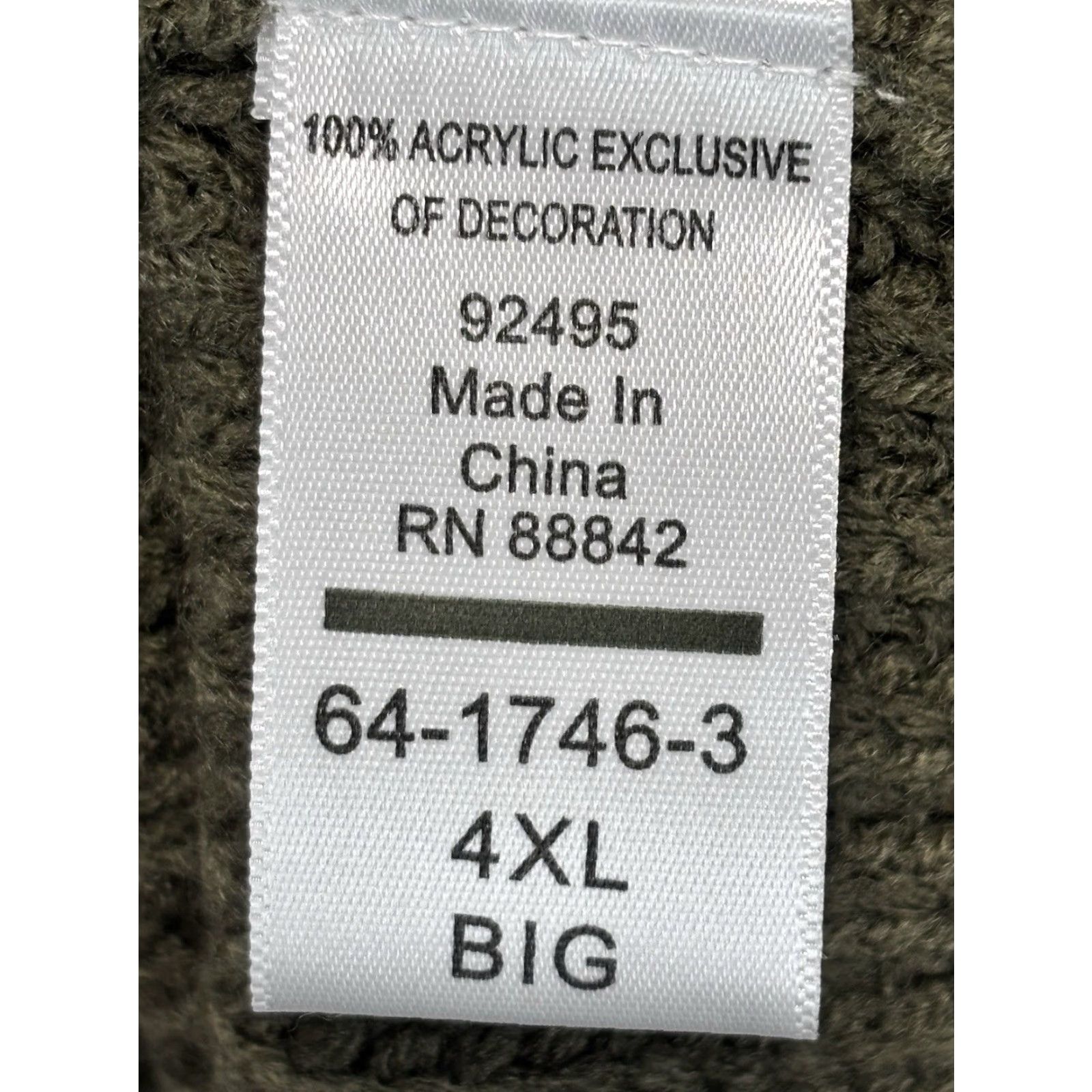 Vintage Boulder Creek Men's Sweater 4XL Big & Tall Long Sleeve Henley Fall Winter Green Knitted Acrylic Size US XXL / EU 58 / 5 - 7 Thumbnail
