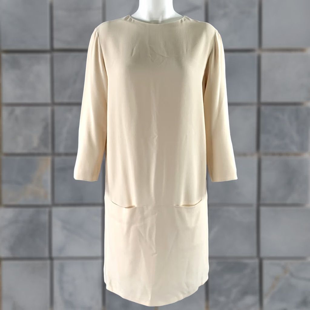 The Row THE ROW Dress Size 2 Cream Viscose Elastane Knee-Length Tunic Size XS / US 0-2 / IT 36-38 - 1 Thumbnail