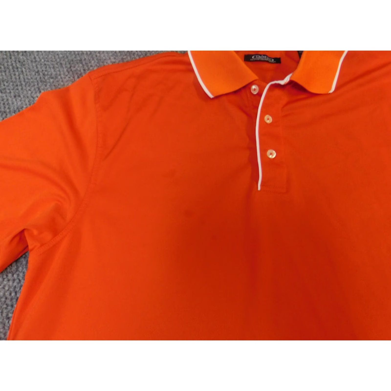 Vintage Divots Polo Shirt Mens Large Orange Golf Button Collared Short Sleeve Regular Cotton Polyester Logo Vintage: No Size US L / EU 52-54 / 3 - 4 Thumbnail