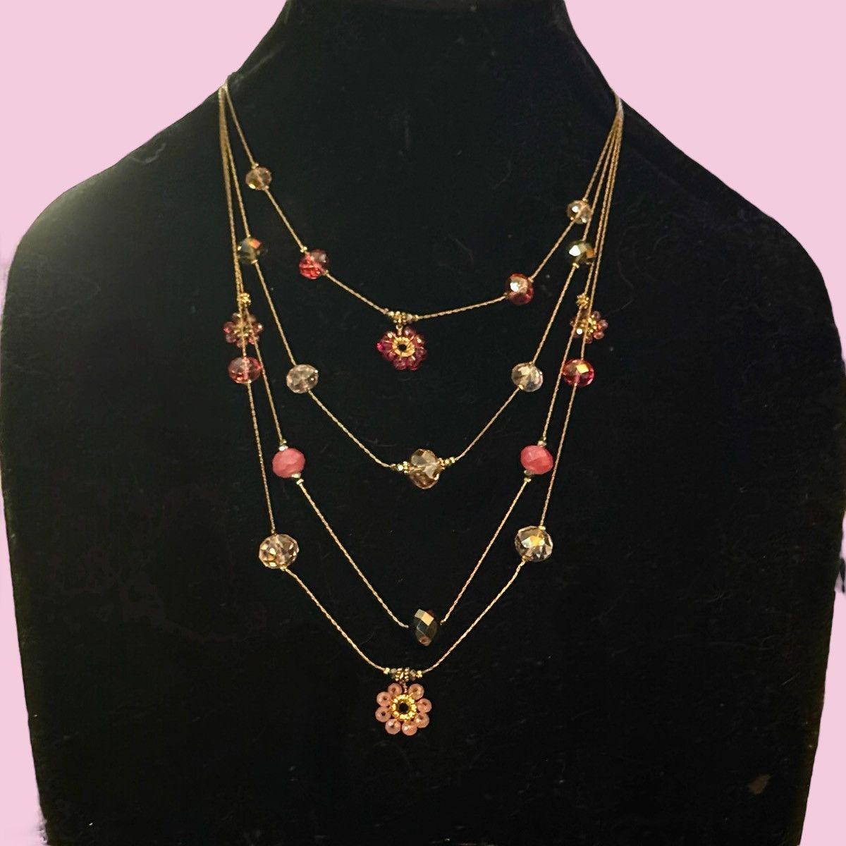 Other Ali Khan multi layered strand station crystals necklace Size ONE SIZE - 1 Thumbnail