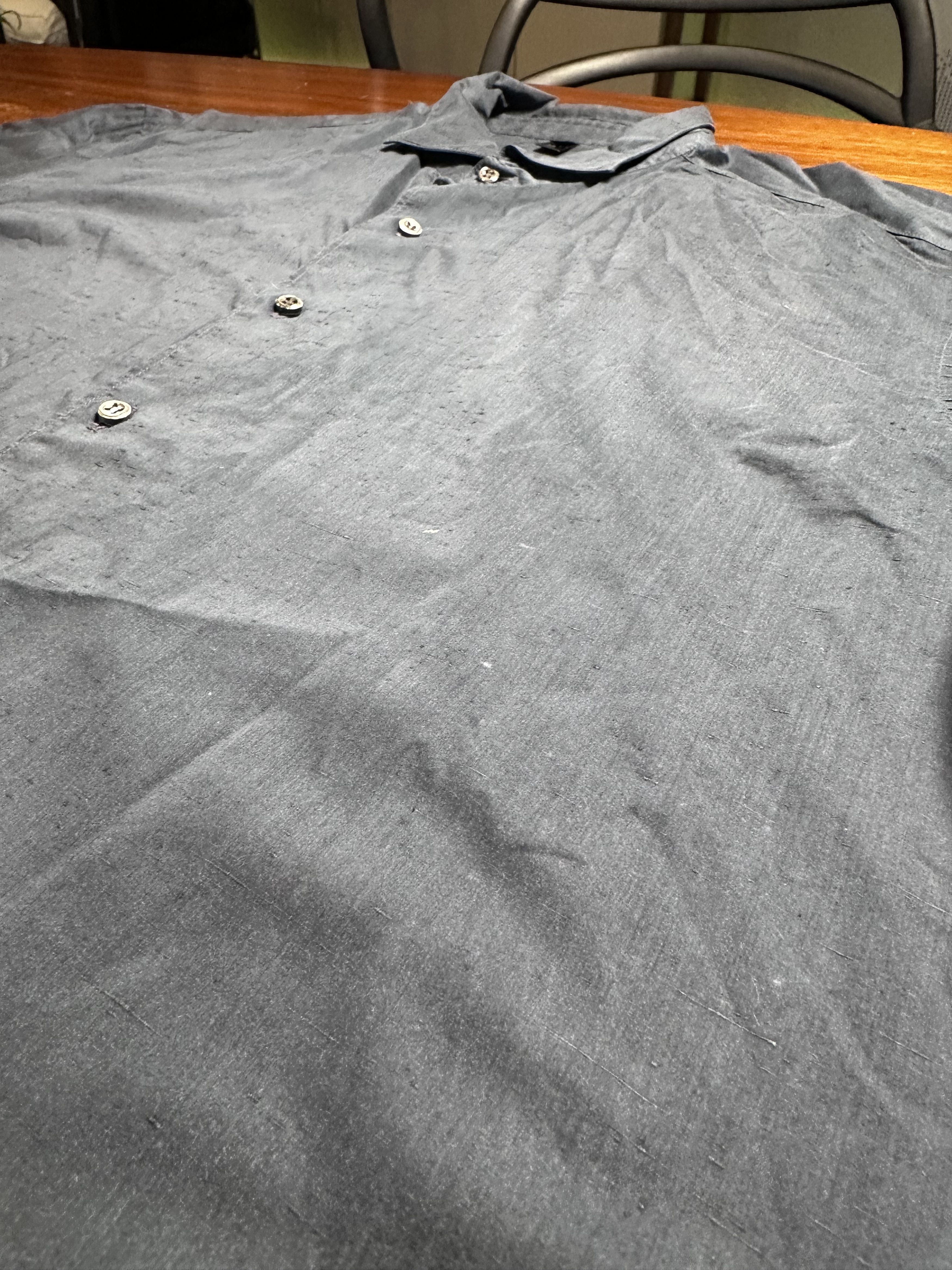 Barneys New York Barneys New York Silk Cotton Button Down Shirt Grey XL Size US XL / EU 56 / 4 - 3 Thumbnail