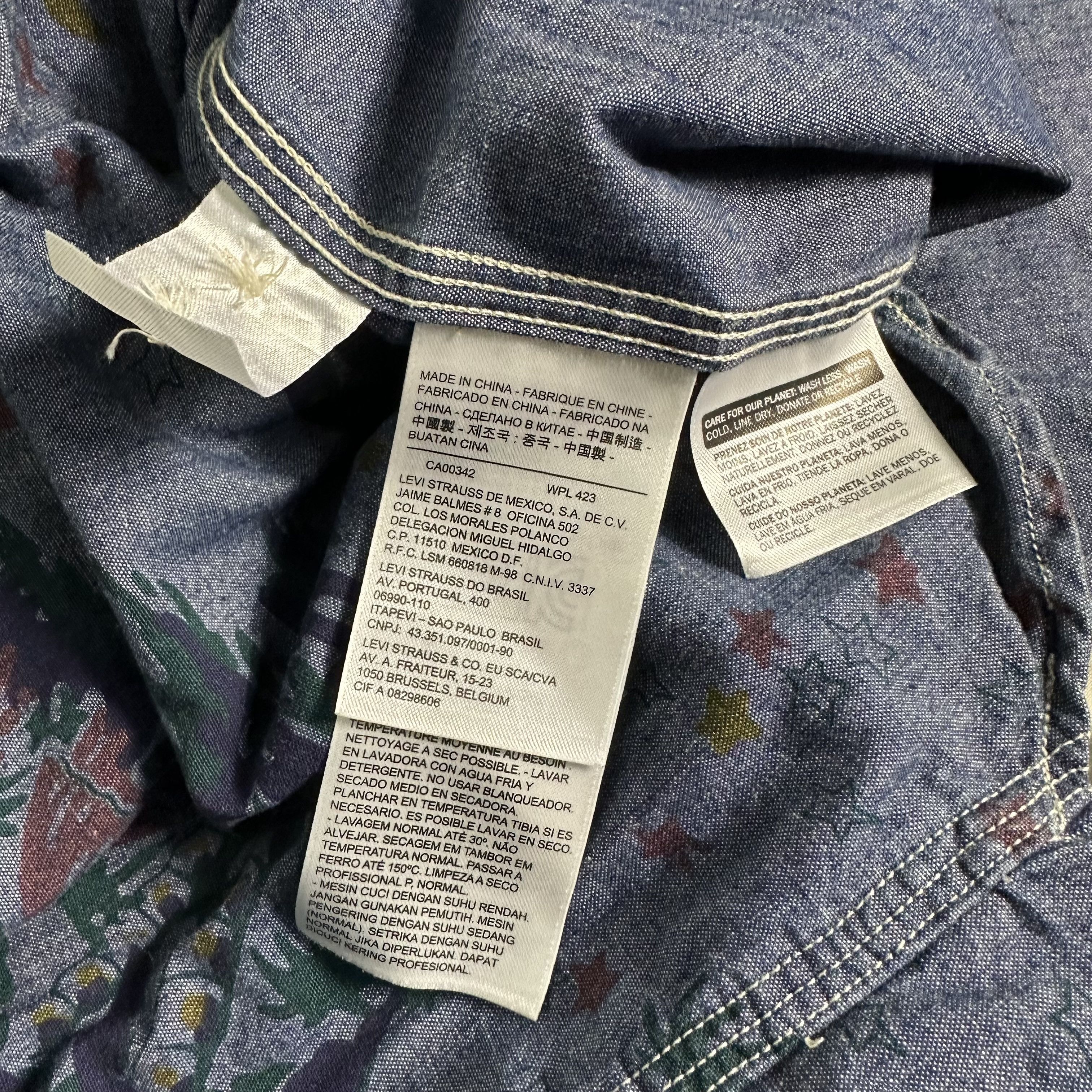 Levi's 🔥RARE🔥Vintage Levis Palm Art All Print L/S Button Up Shirt Size US XL / EU 56 / 4 - 6 Thumbnail