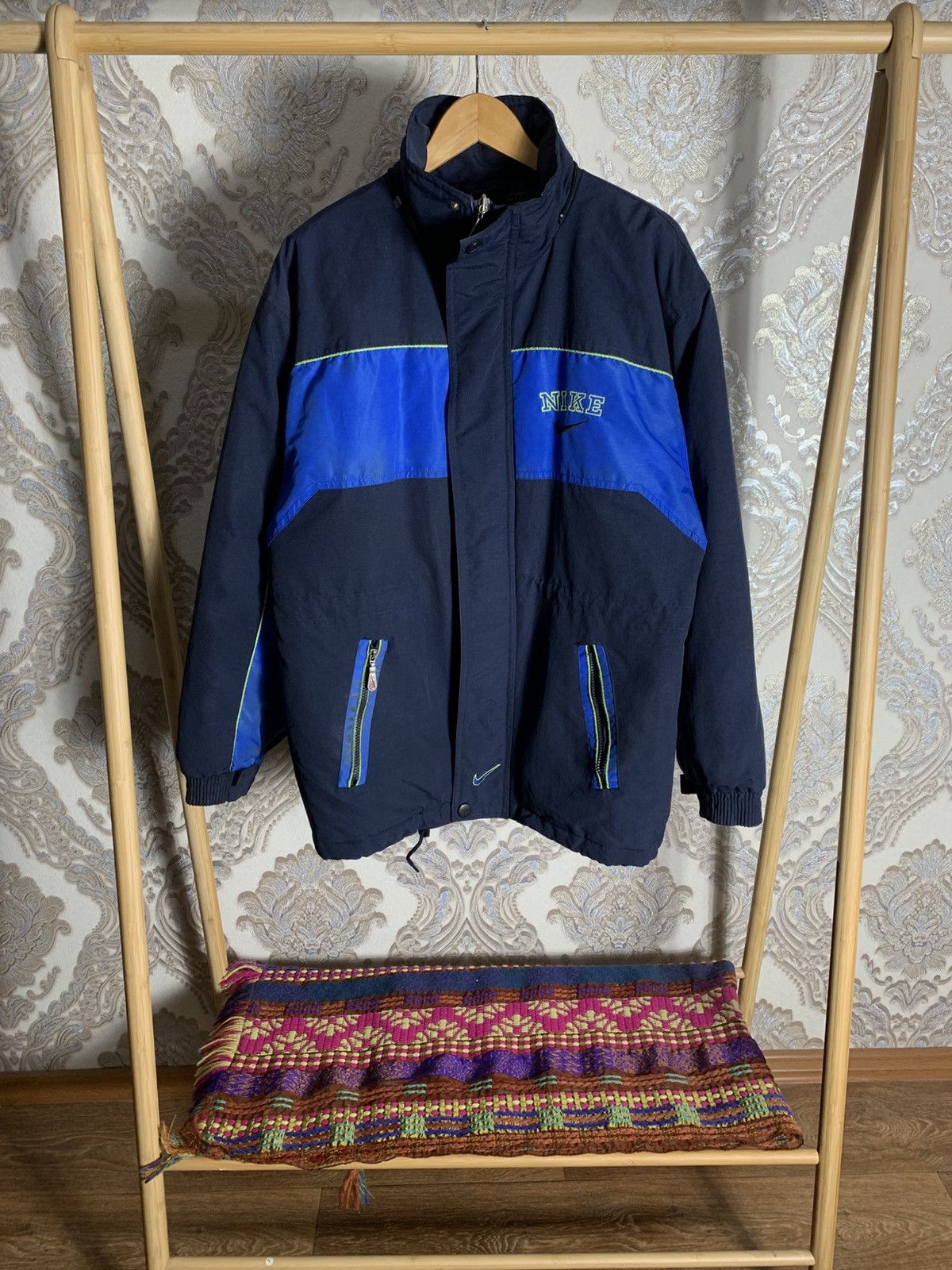 Vintage VERY RARE NIKE BIG LOGO SWOOSH RETRO JAKCET DRILL Y2K 90s Size US XXL / EU 58 / 5 - 2 Thumbnail