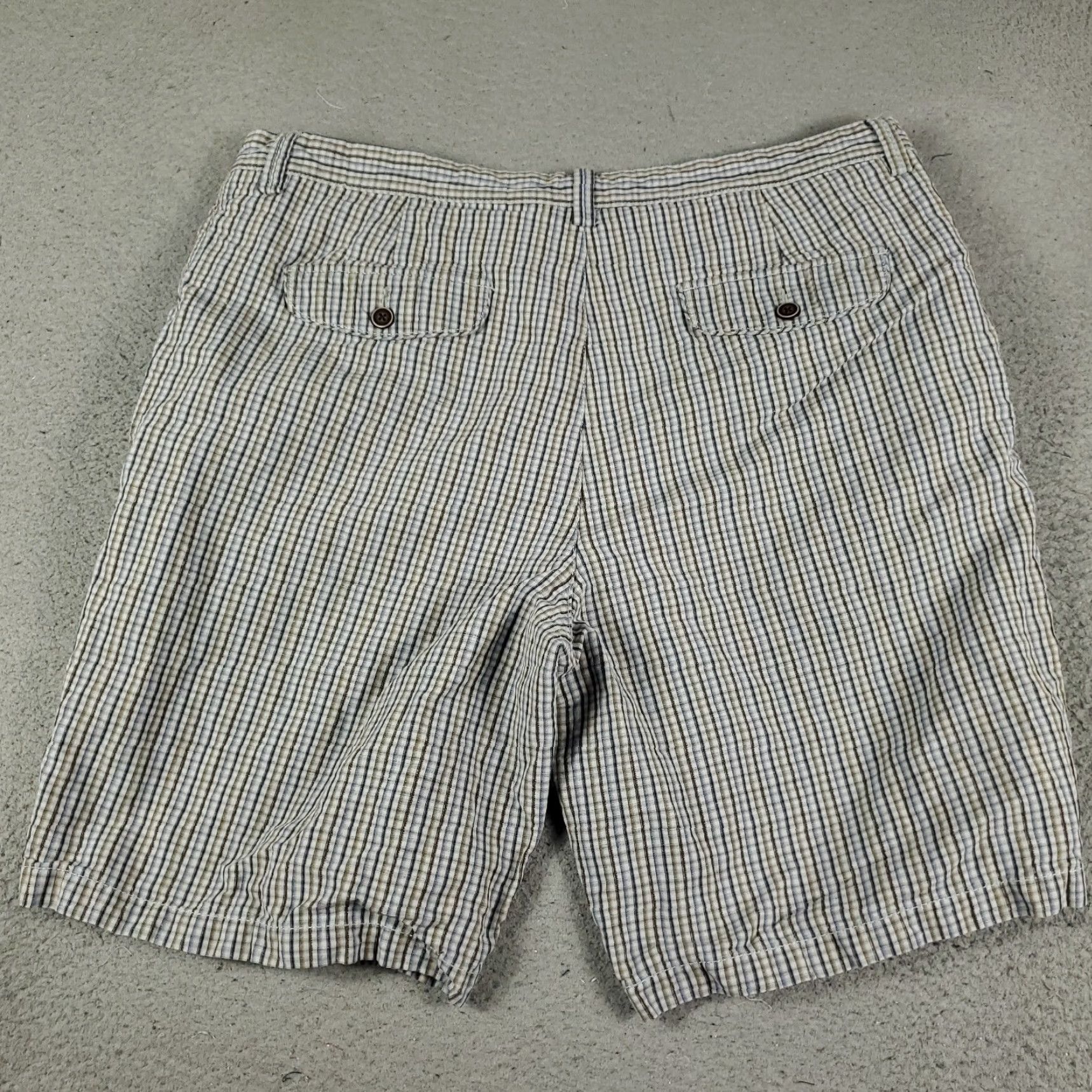 Tommy Bahama VINTAGE Tommy Bahama Men's Shorts Size 40 Flat Front Chino Linen Silk Plaid Casual Summer Blue Mens Size US 40 / EU 56 - 7 Thumbnail