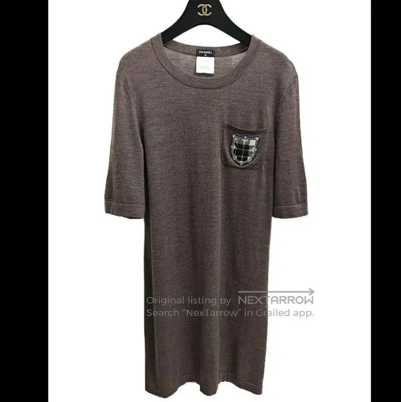 Chanel Chanel Gray Wool Short Sleeve Dress . Size S / US 4 / IT 40 - 2 Thumbnail