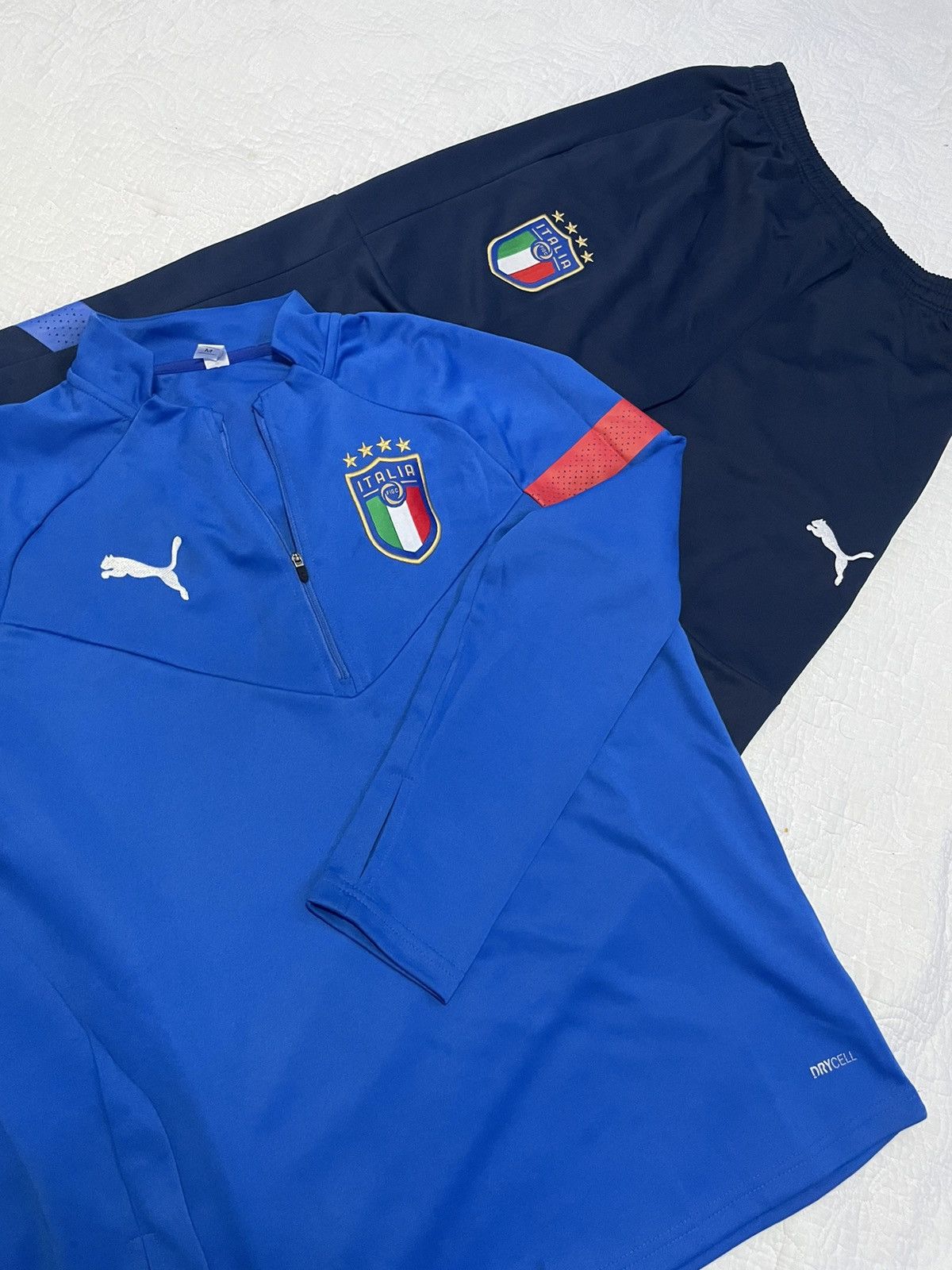 image of Puma Italia Football Tracksuit - Blue/navy Blue Size M, Men's