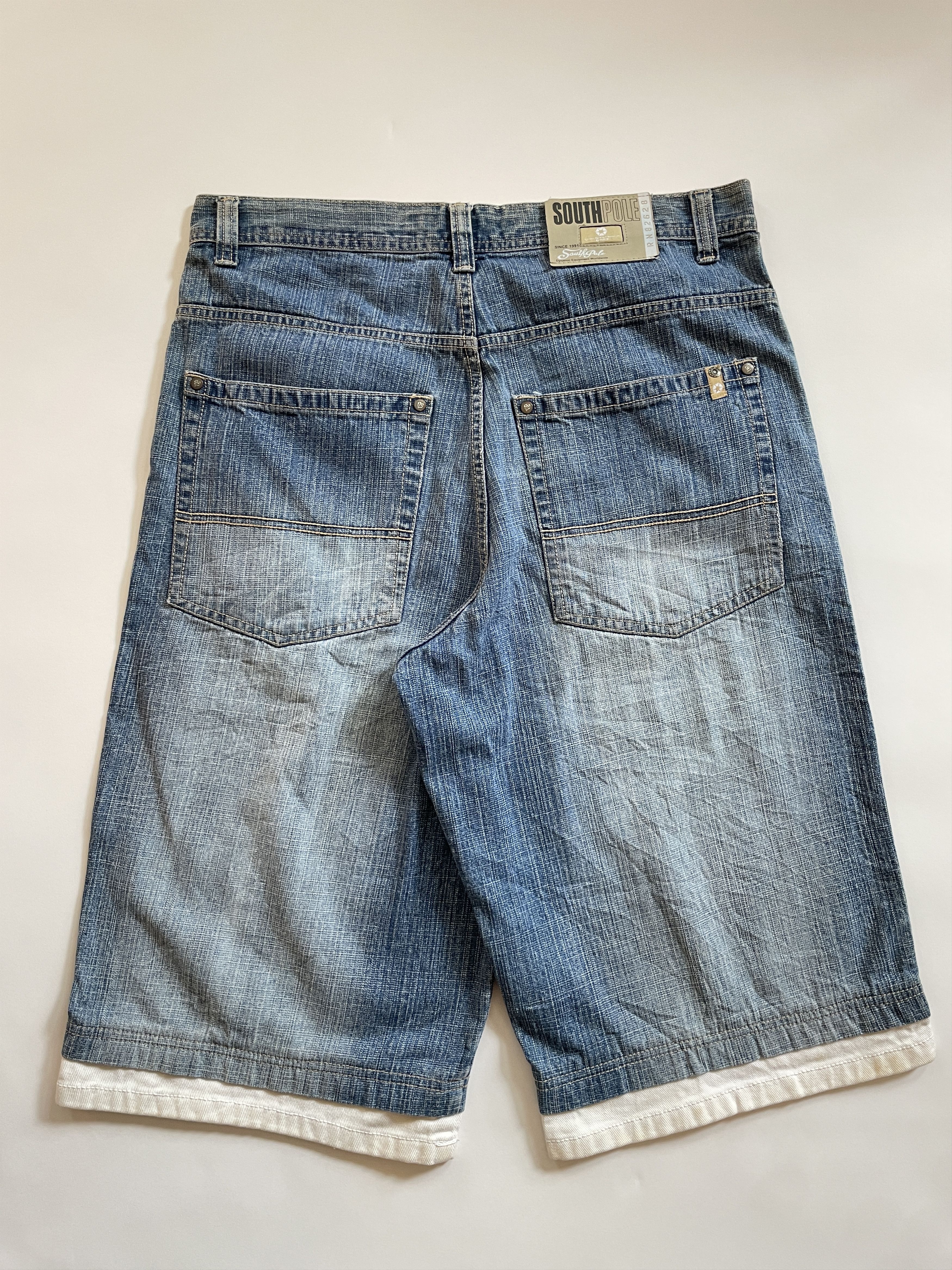 Ecko Unltd. × Southpole × Vintage 2000s Southpole Baggy Faded Jean Shorts Jorts Size US 34 / EU 50 - 3 Thumbnail