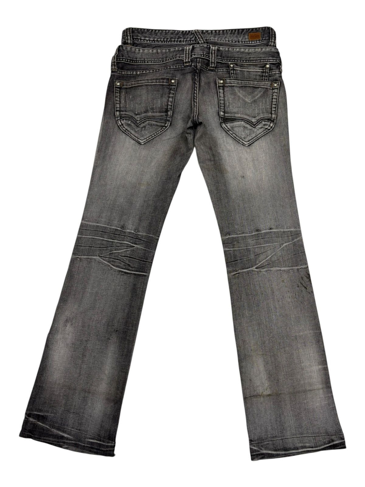 If Six Was Nine Nicole Club For Men Double Waist Slim Flare Jean Black Faded Size US 29 - 9 Thumbnail