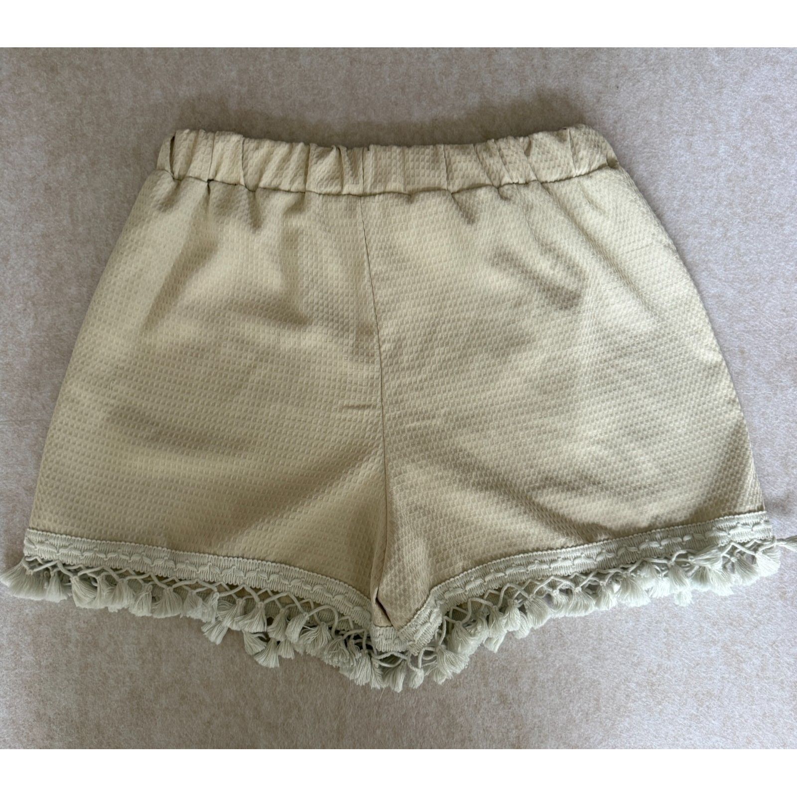 Other Womens XL Off White Fringe Shorts Boho Tie Waist Casual Sum Size 36" / US 14 / IT 50 - 2 Thumbnail