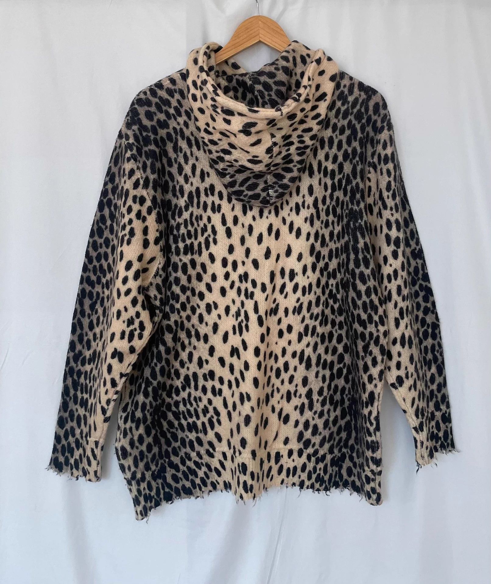 R13 R13 Cashmere Leopard Print Knit Hoodie Size XS / US 0-2 / IT 36-38 - 2 Thumbnail