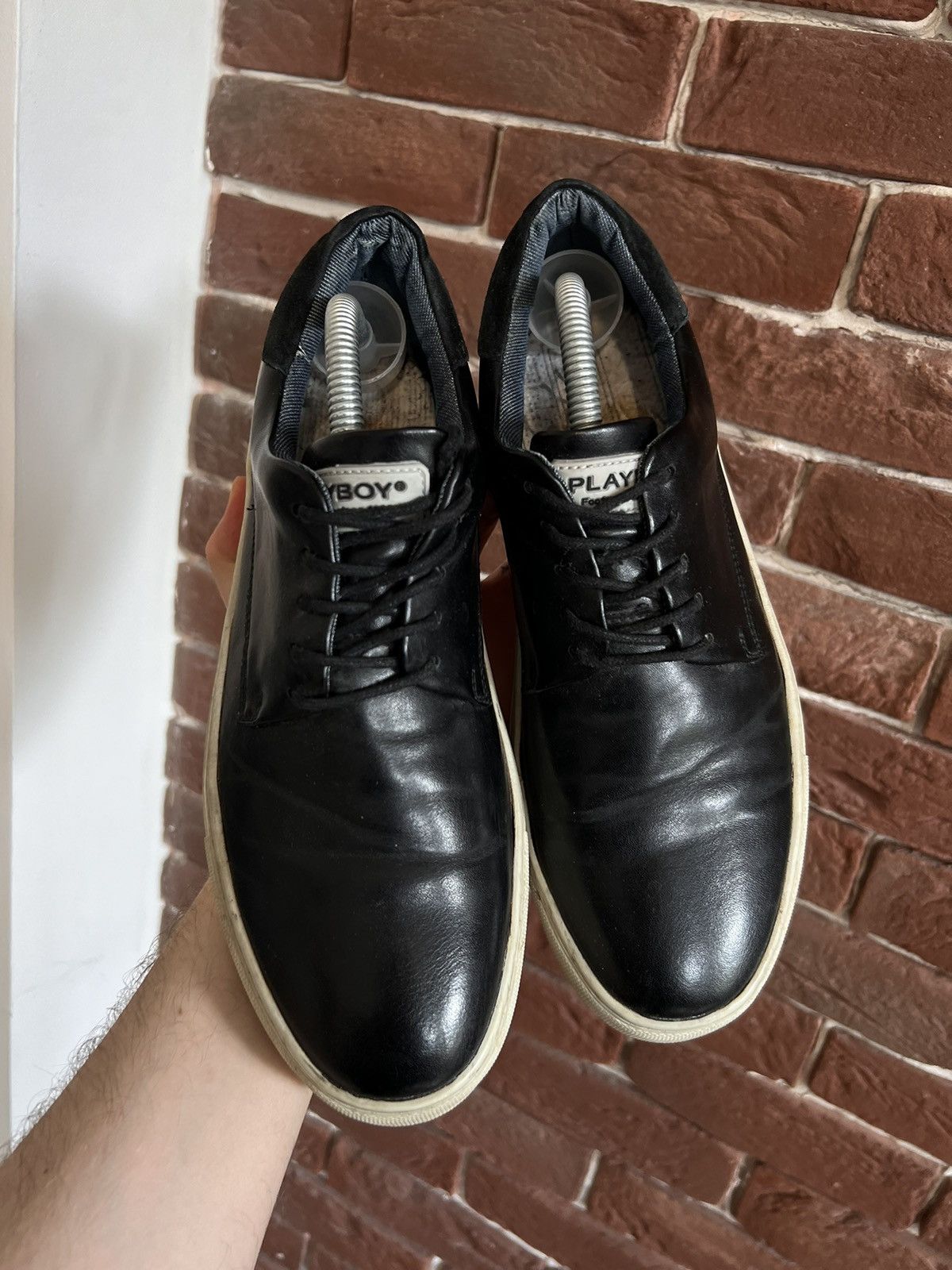 Playboy Vintage Playboy Court 7US Black Hype Leather Low Sneakers Size US 7 / EU 40 - 10 Thumbnail
